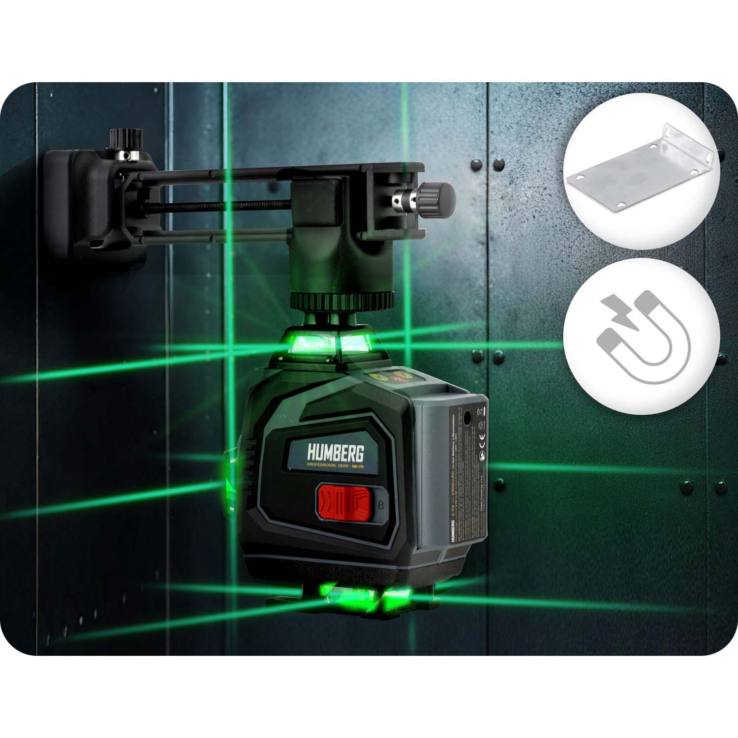 Krikštinis lazeris lagamine + Humbergo HM-170 statyvas