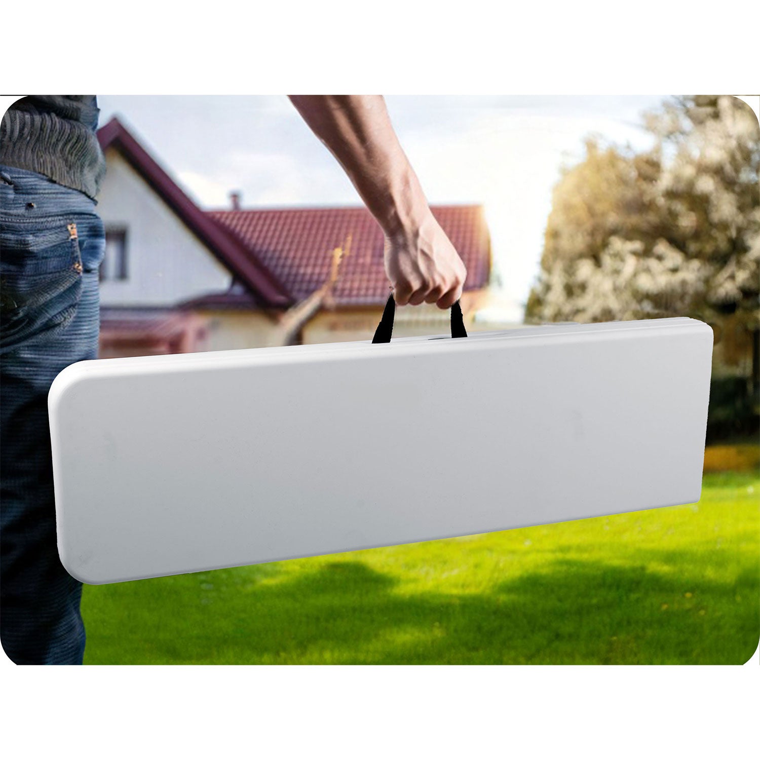 180 cm ilgio apatinė sodo stotis Balta