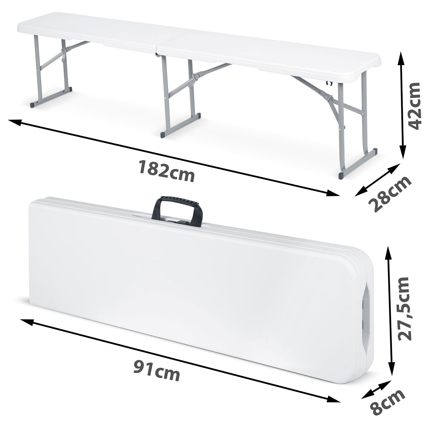 180 cm ilgio apatinė sodo stotis Balta