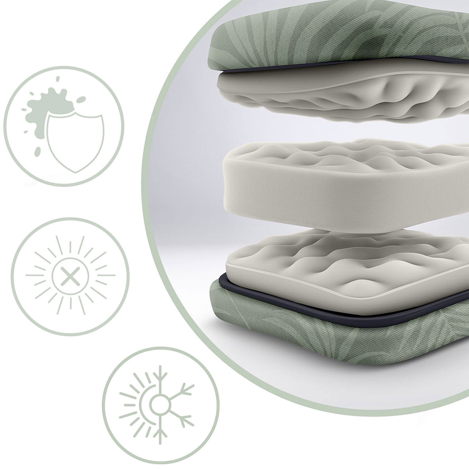 Sofotel ChillWell dvigubos sėdynės su pagalve, 2 vienetų komplektas, šviesiai žalios spalvos