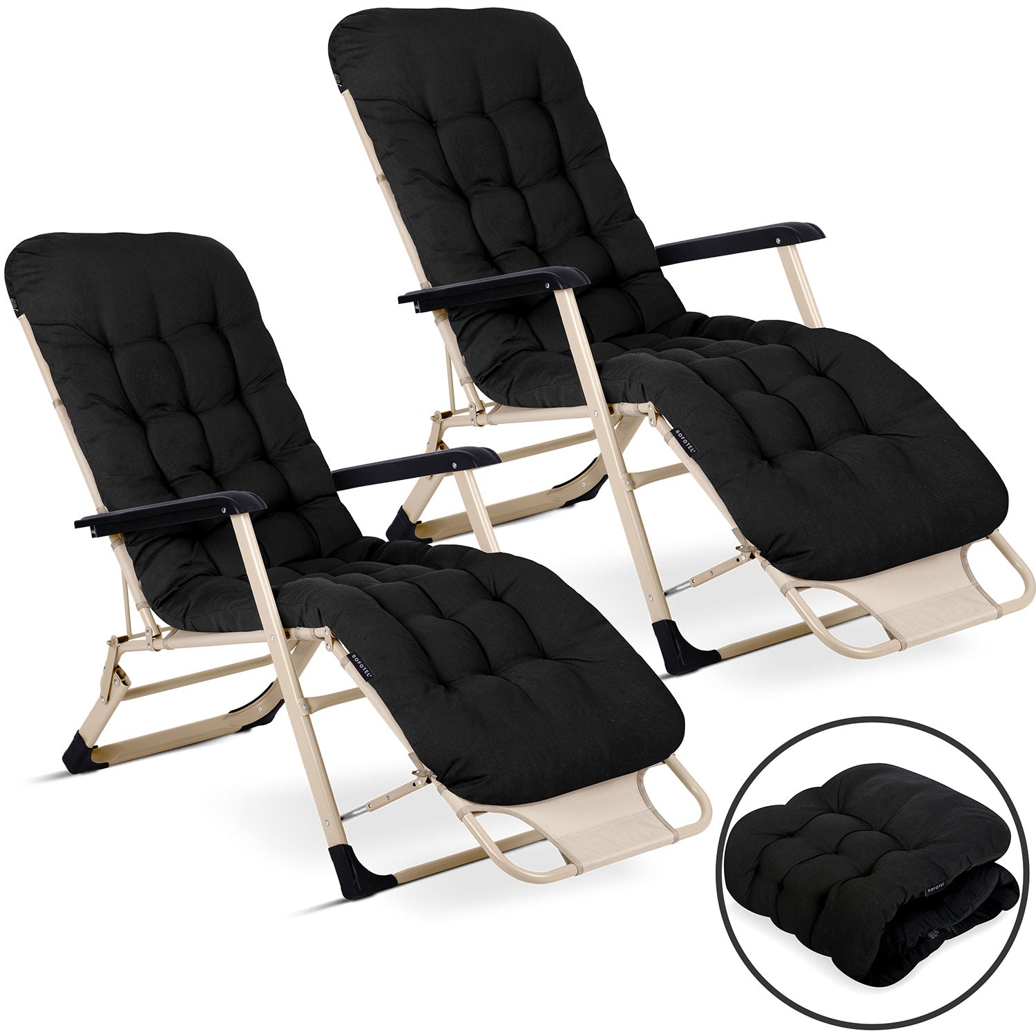 Sofotel ChillWell dvigubos sėdynės su pagalve komplektas 2 dalys juodas