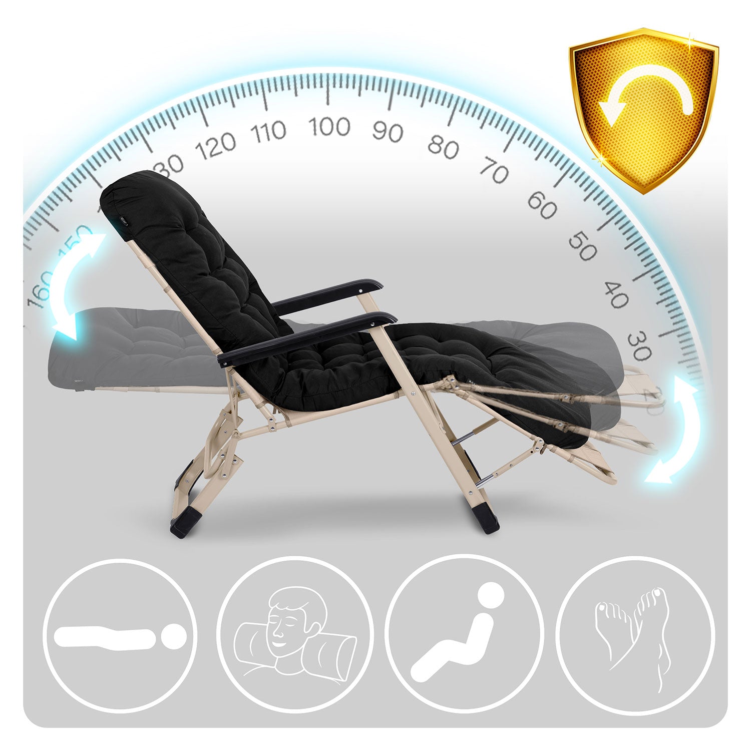 Sofotel ChillWell dvigubos sėdynės su pagalve komplektas 2 dalys juodas