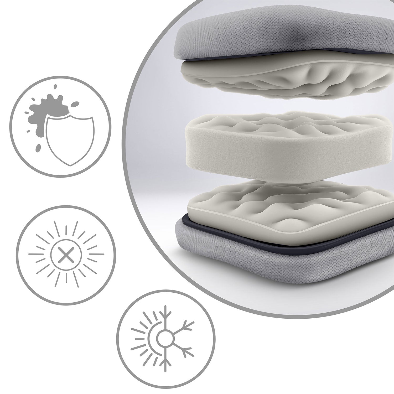 Sofotel ChillWell dvigubos sėdynės su pagalve, 2 vienetų komplektas, šviesiai pilkas