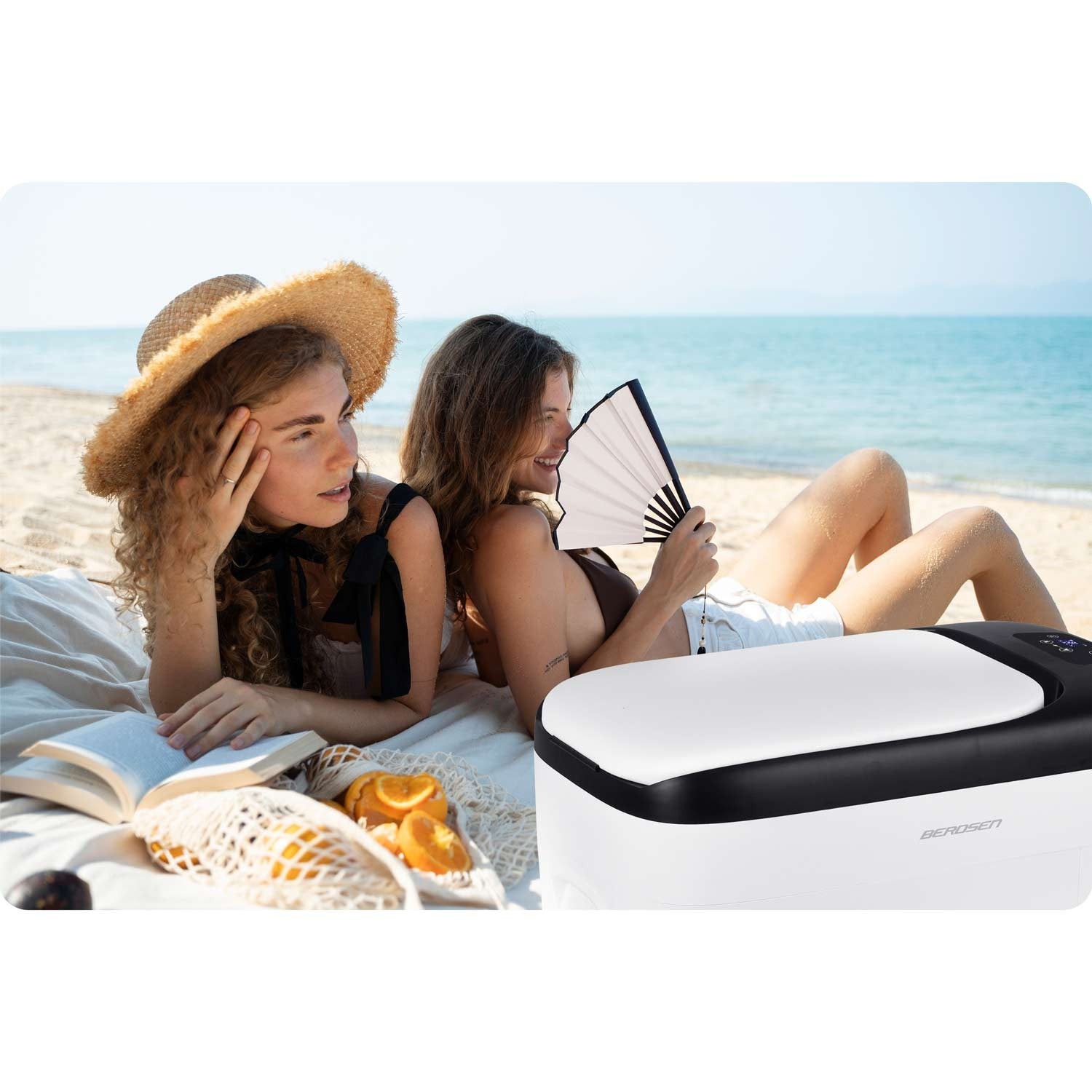 21 litrų Icemax 401 Berdsen kompresoriaus kelionės šaldytuvas - baltas