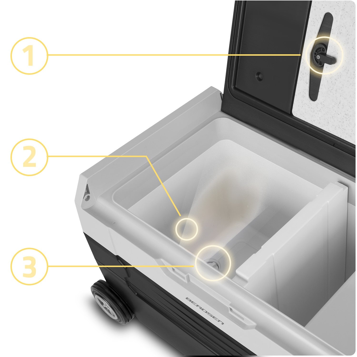 Turistinis Icemax 400 Berdsen 32 litrų kompresoriaus šaldytuvas - juodas