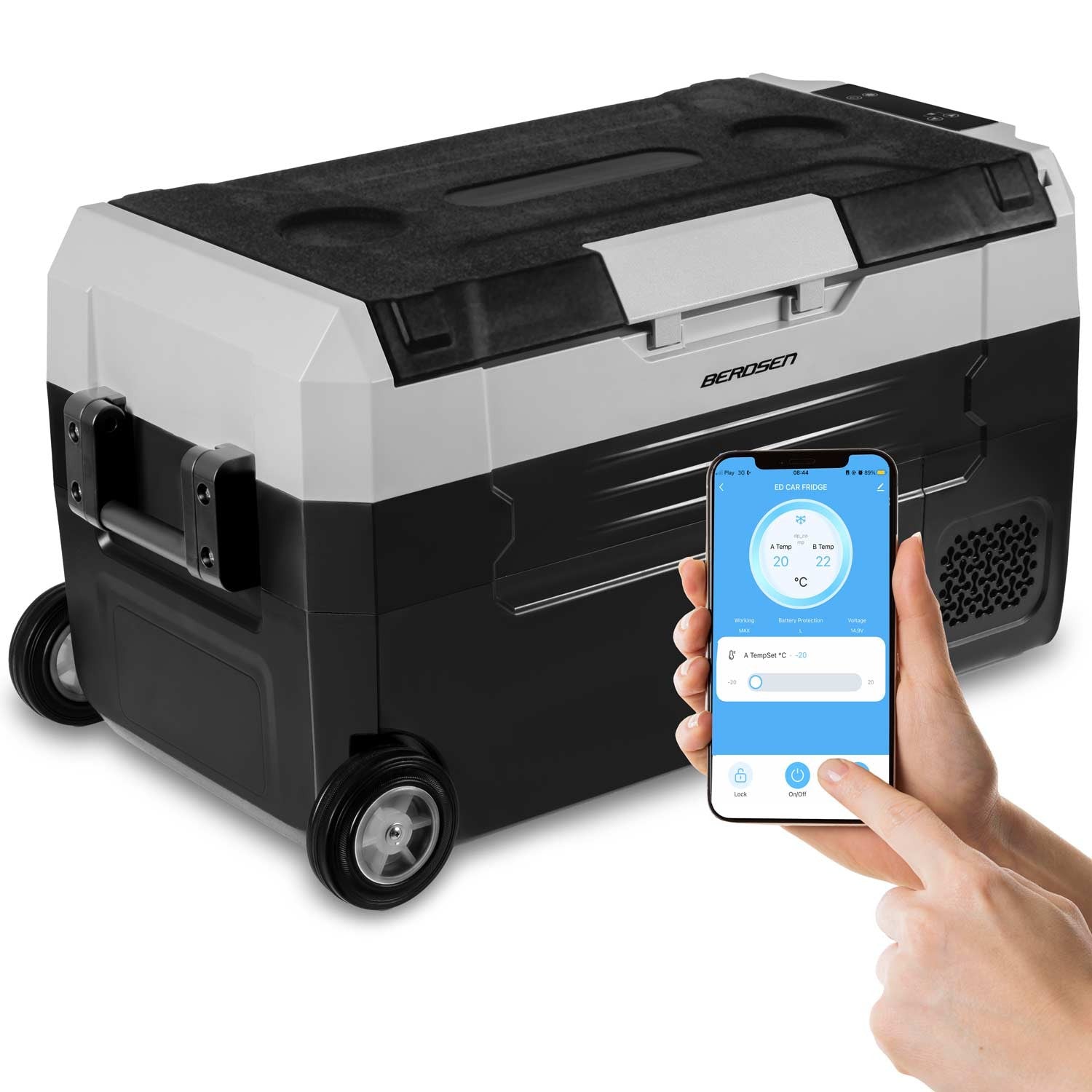 Turistinis Icemax 400 Berdsen 32 litrų kompresoriaus šaldytuvas - juodas