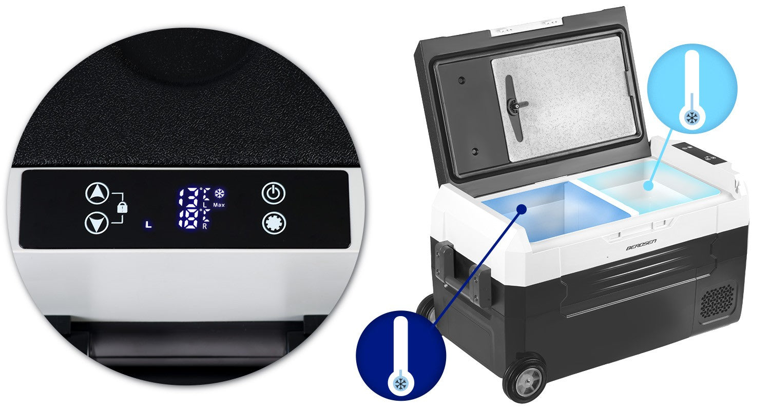 Turistinis Icemax 400 Berdsen 32 litrų kompresoriaus šaldytuvas - juodas