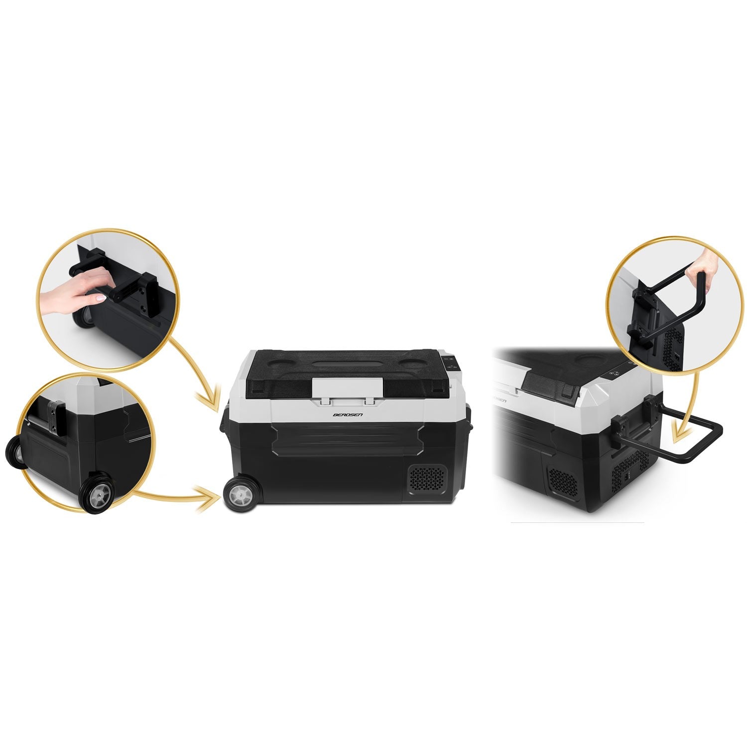 Turistinis Icemax 400 Berdsen 32 litrų kompresoriaus šaldytuvas - juodas