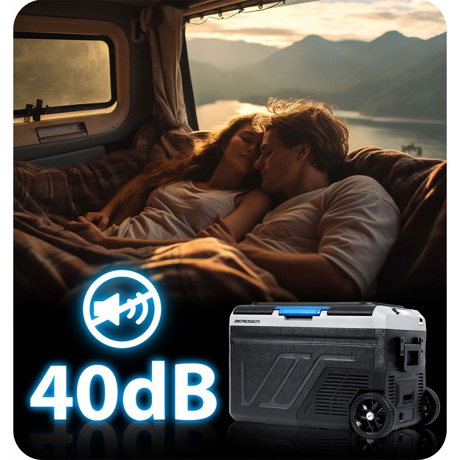 Turistinis kompresoriaus šaldytuvas Icemax 402 Berdsen 40 litrų - juodas