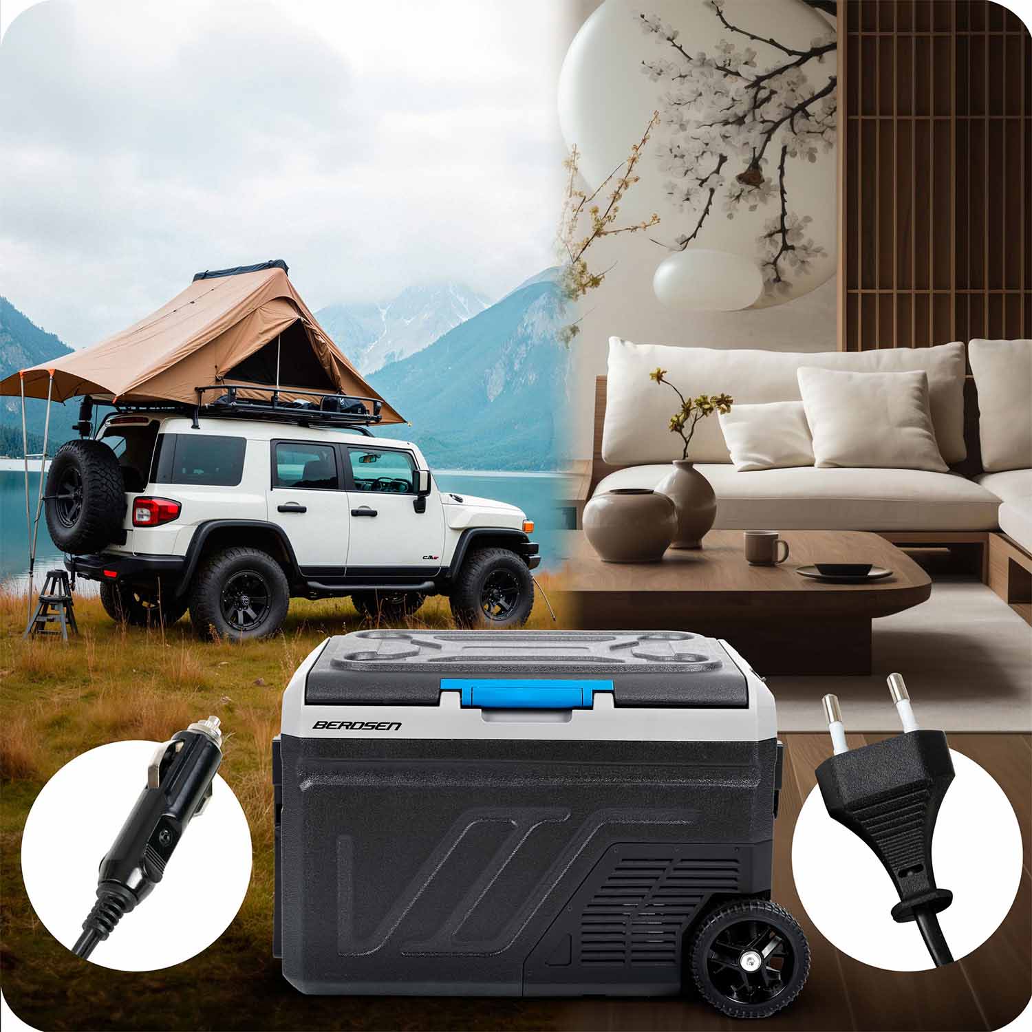 Turistinis kompresoriaus šaldytuvas Icemax 402 Berdsen 40 litrų - juodas