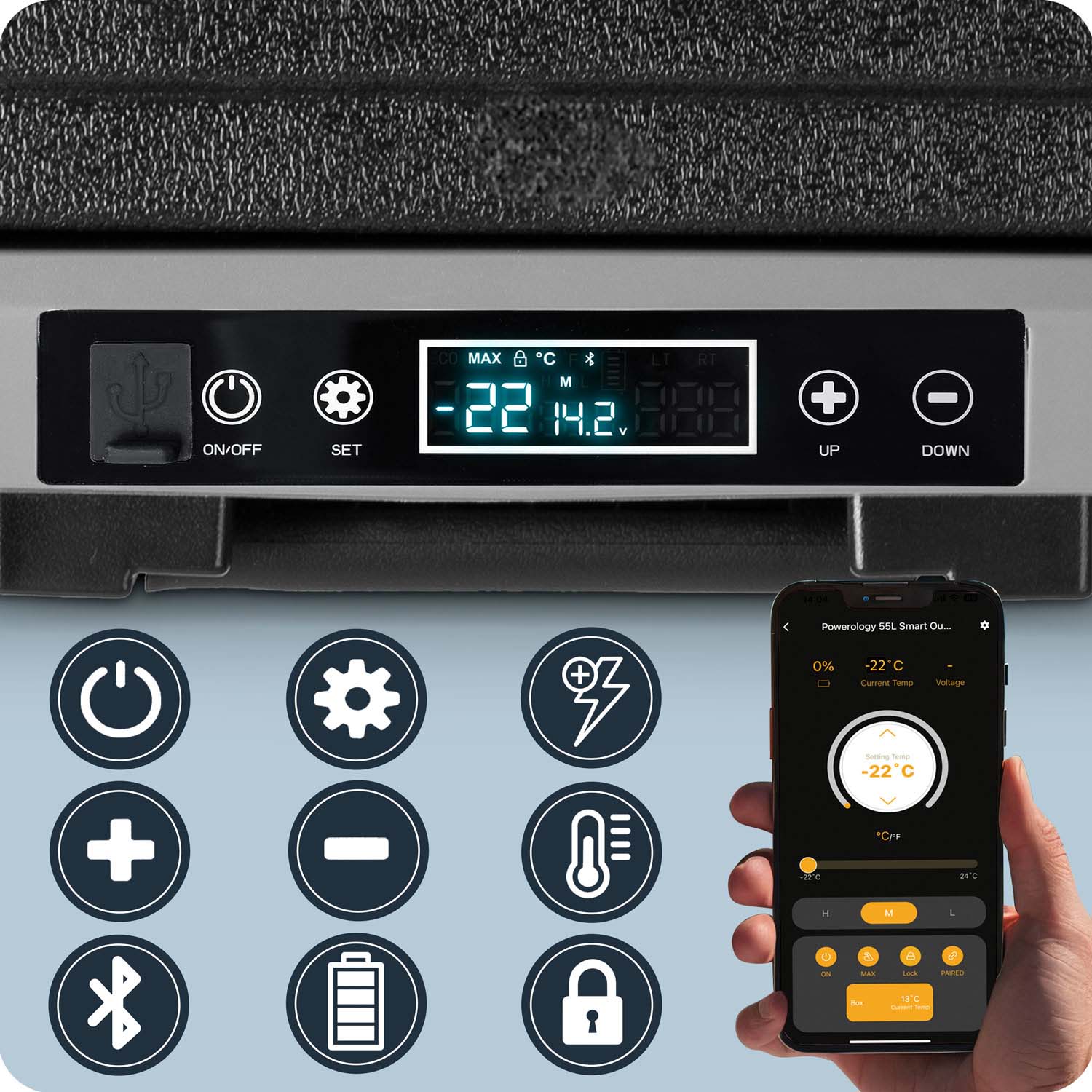 Turistinis kompresoriaus šaldytuvas Icemax 402 Berdsen 40 litrų - juodas