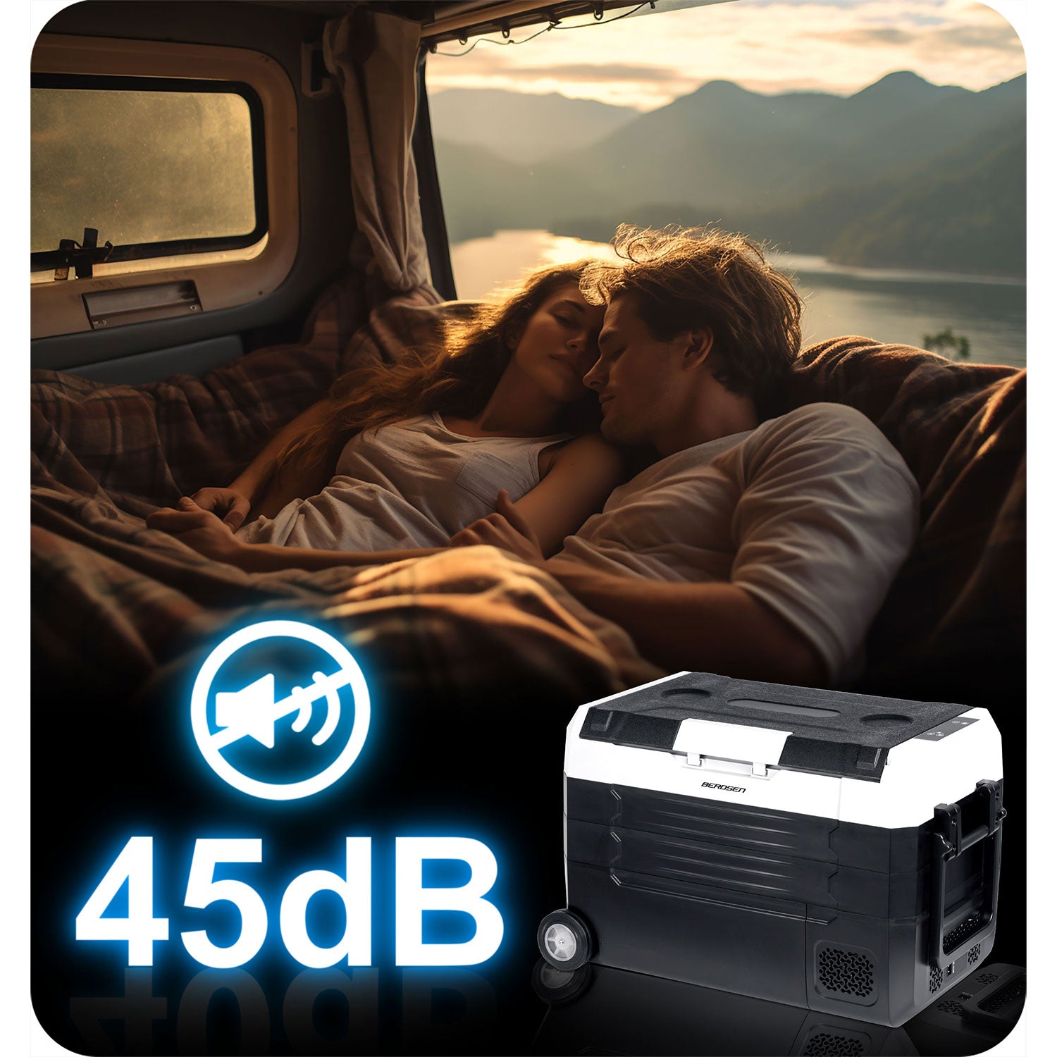 Turistinis kompresoriaus šaldytuvas Icemax 400 Berdsen 40 litrų - juodai pilkas