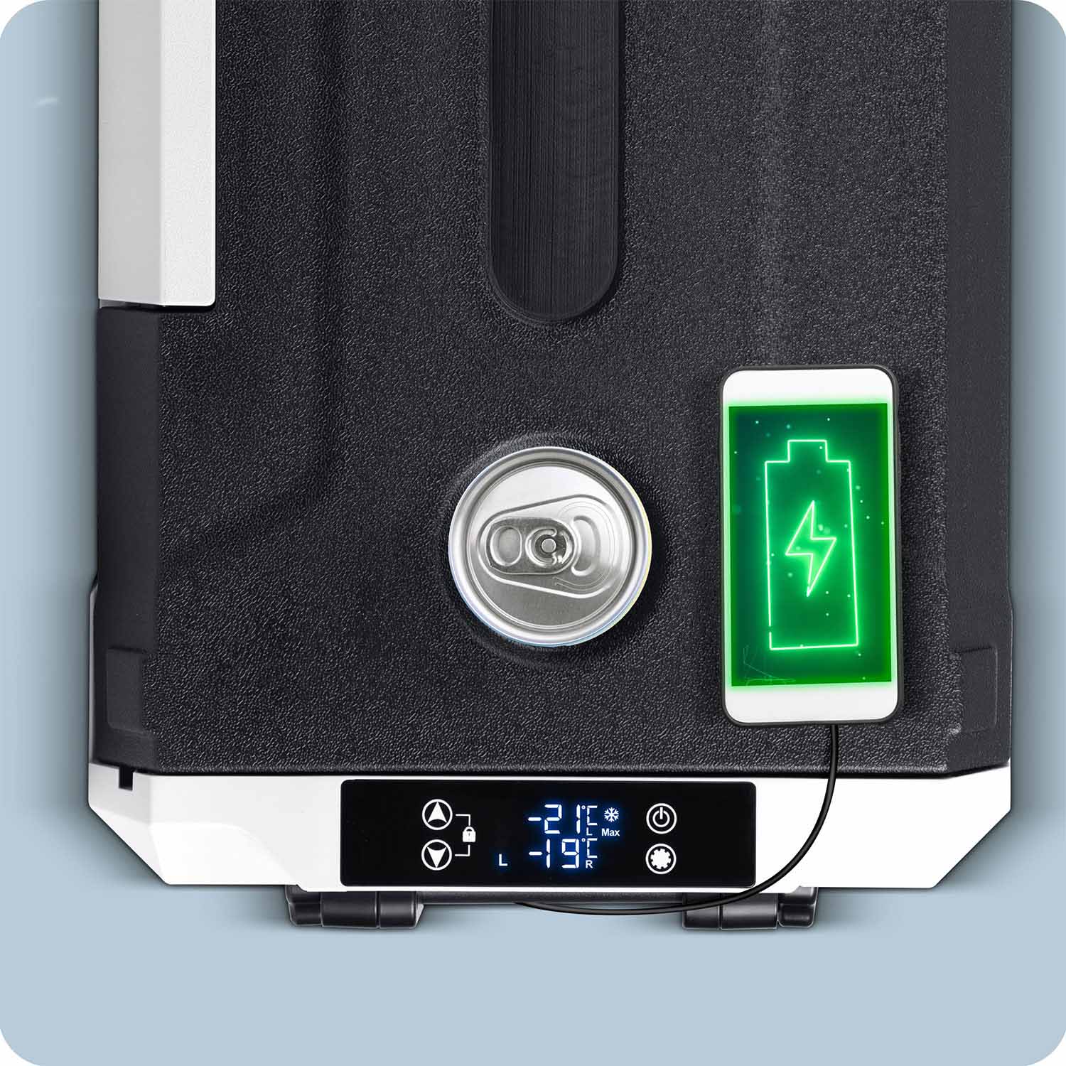 Turistinis kompresoriaus šaldytuvas Icemax 400 Berdsen 40 litrų - juodai pilkas