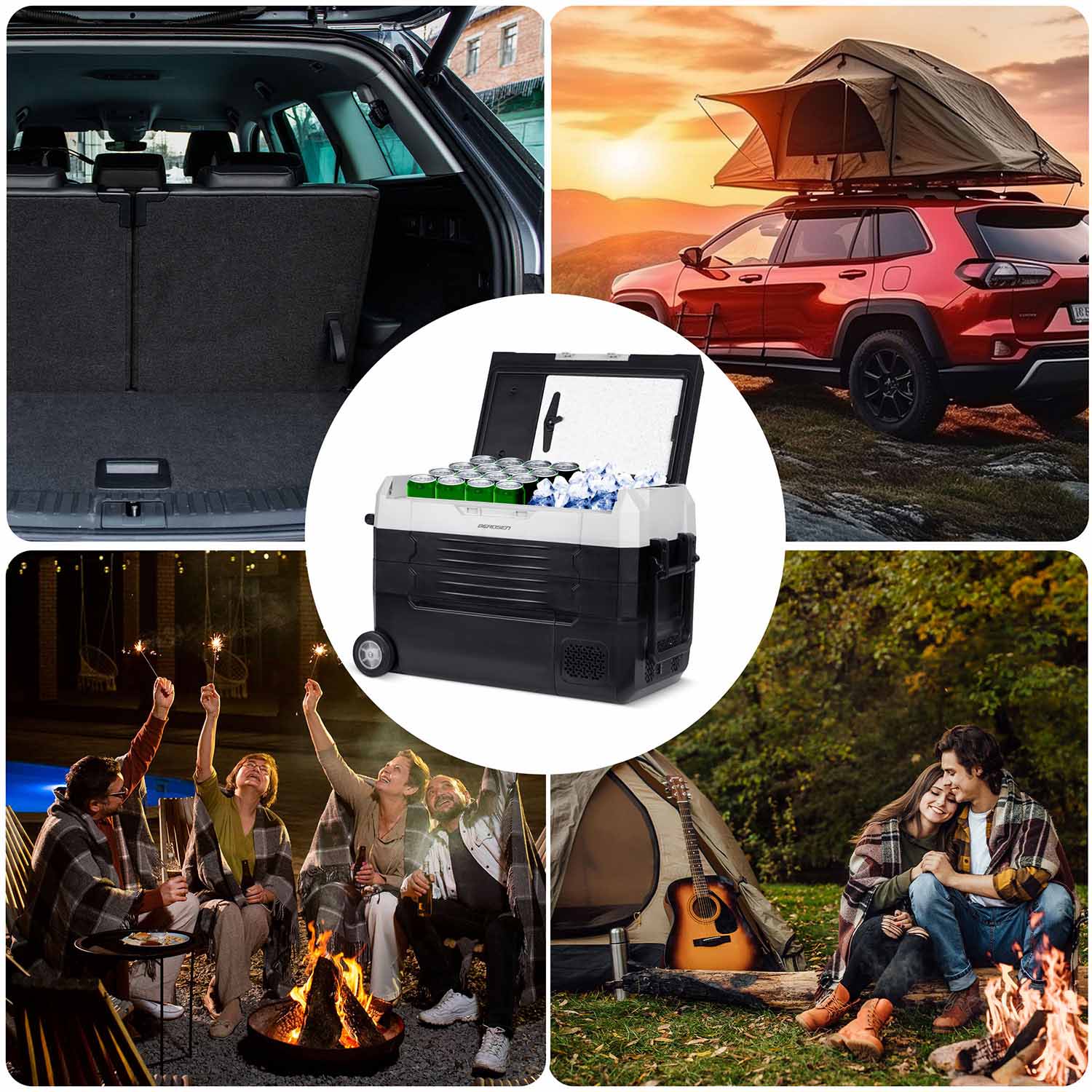 Turistinis kompresoriaus šaldytuvas Icemax 400 Berdsen 40 litrų - juodai pilkas