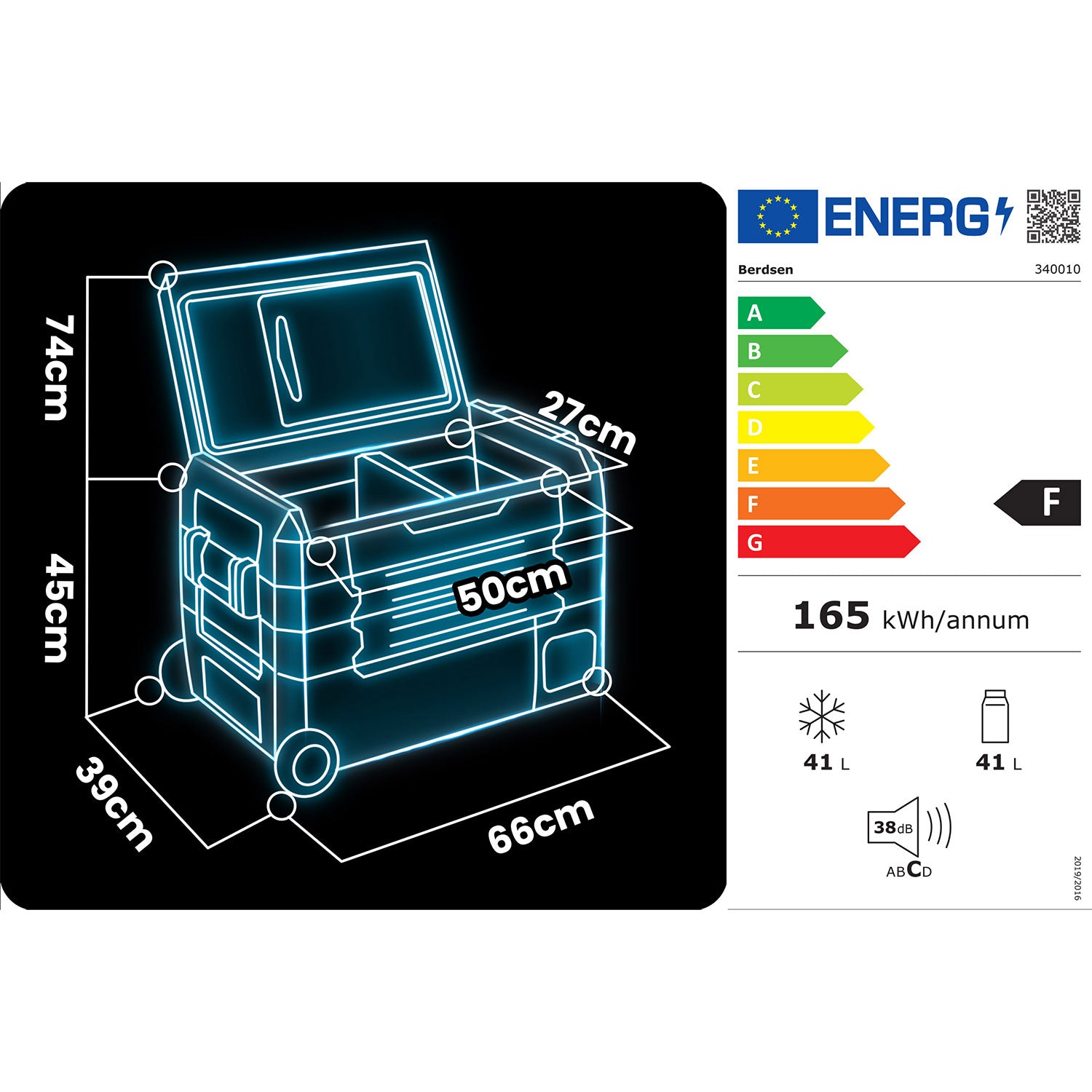 Turistinis kompresoriaus šaldytuvas Icemax 400 Berdsen 40 litrų - juodai pilkas