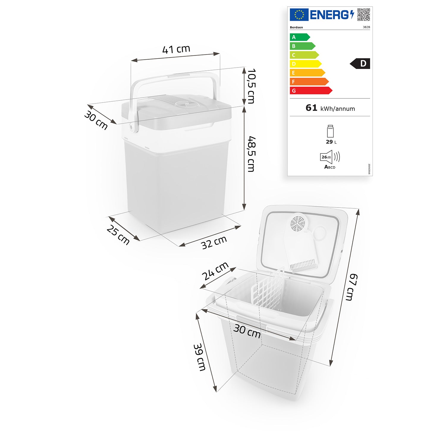 Berdsen Icemax 29 litrų turistų šaldytuvas ECO režimas - mėlyna