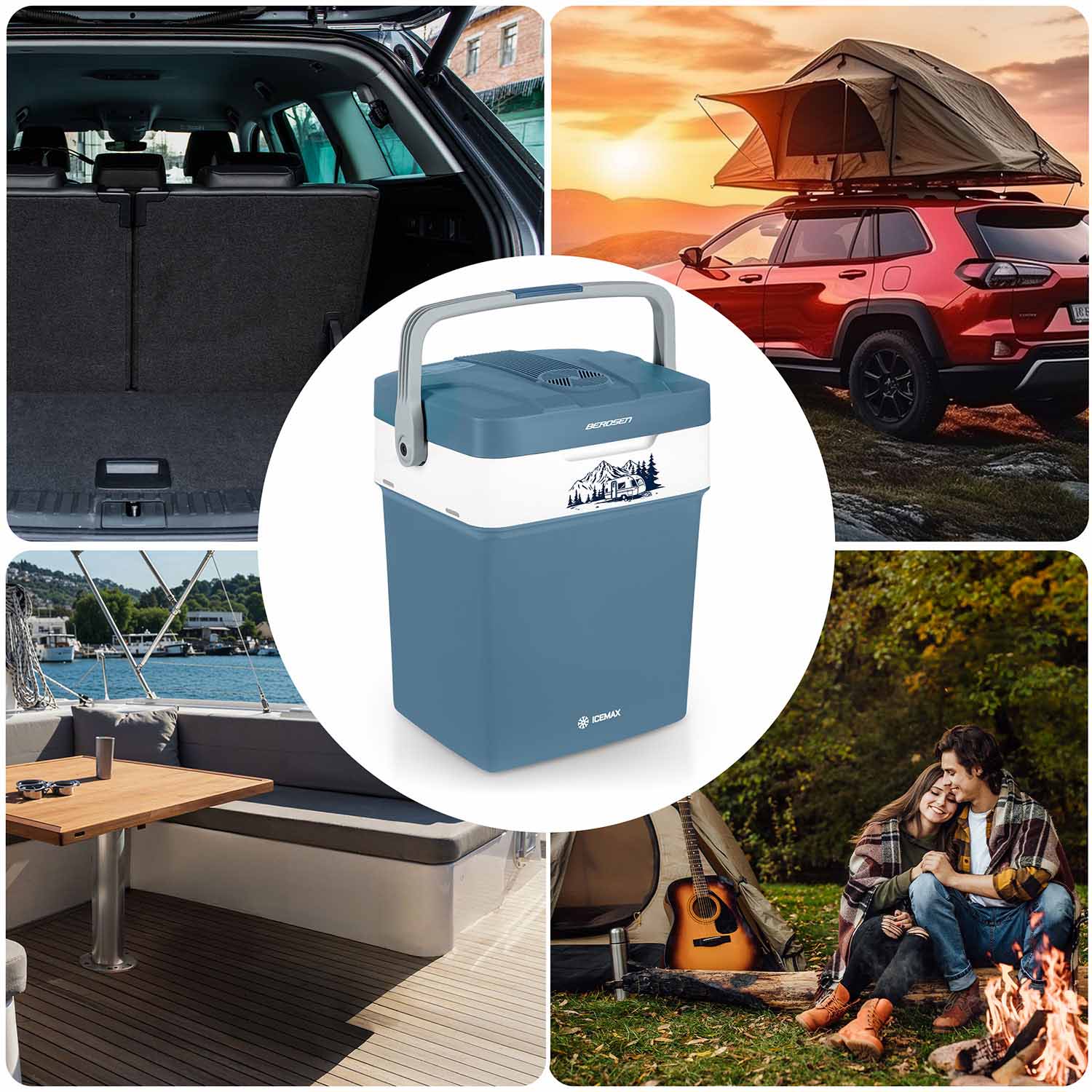 Berdsen Icemax 29 litrų turistų šaldytuvas ECO režimas - mėlyna