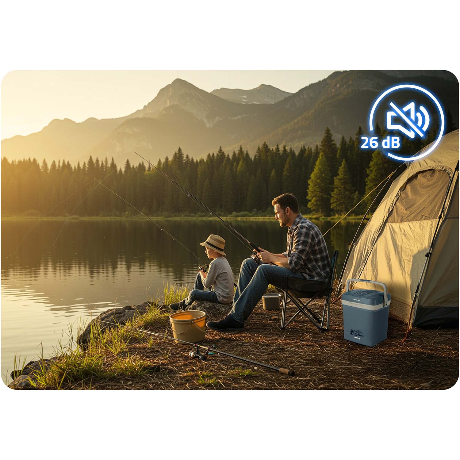 Berdsen Icemax 26 litrų turistų šaldytuvas ECO režimas - mėlynas