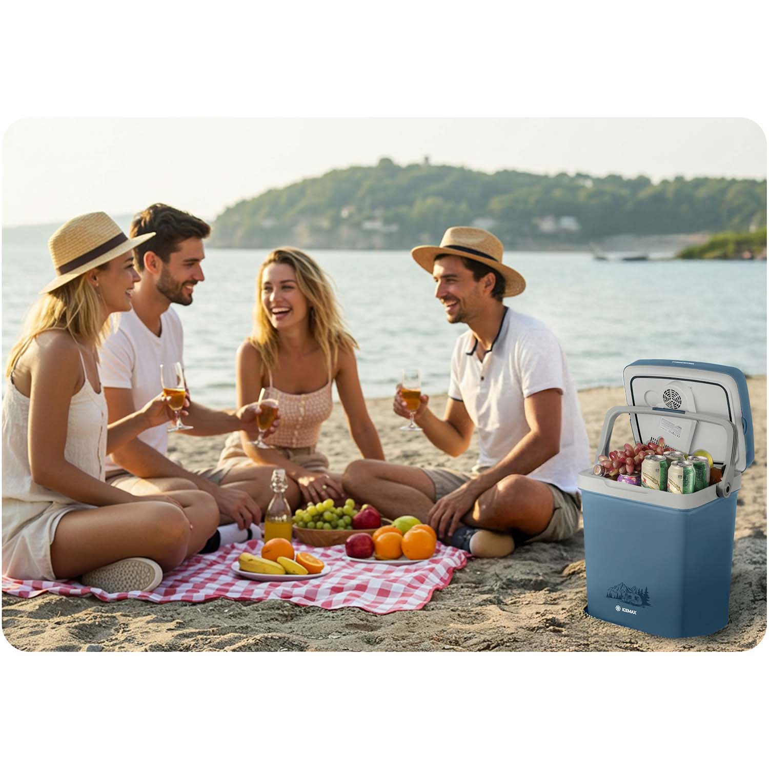 Berdsen Icemax 26 litrų turistų šaldytuvas ECO režimas - mėlynas