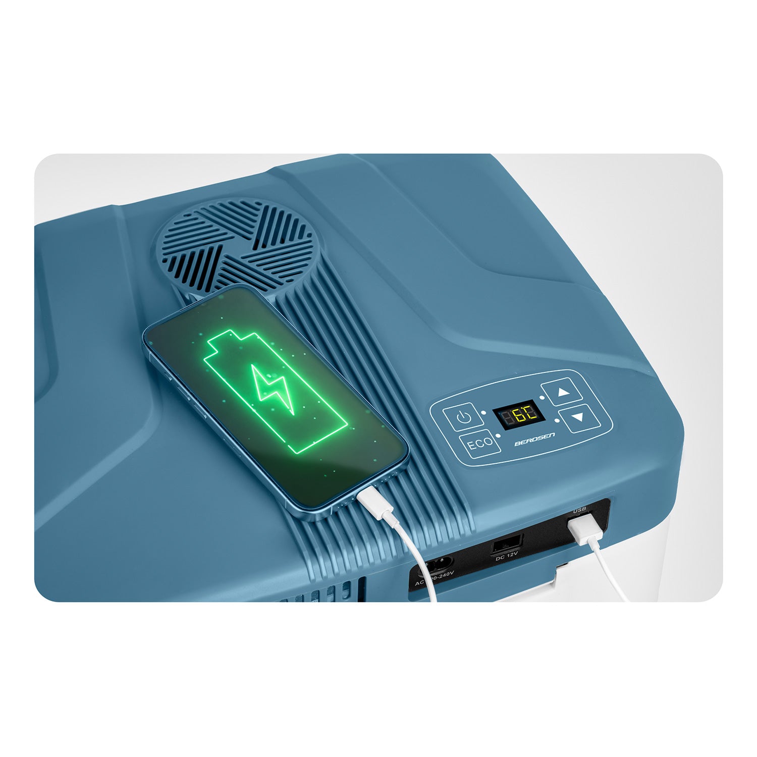 Berdsen Icemax 26 litrų turistų šaldytuvas ECO režimas - mėlynas