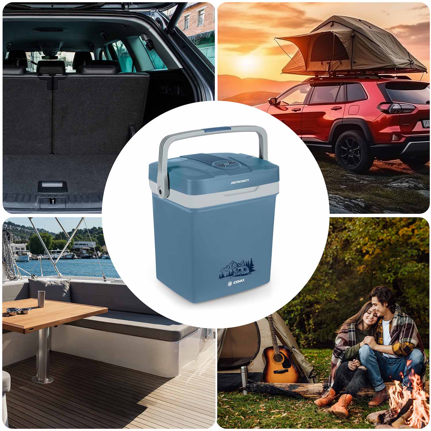 Berdsen Icemax 26 litrų turistų šaldytuvas ECO režimas - mėlynas