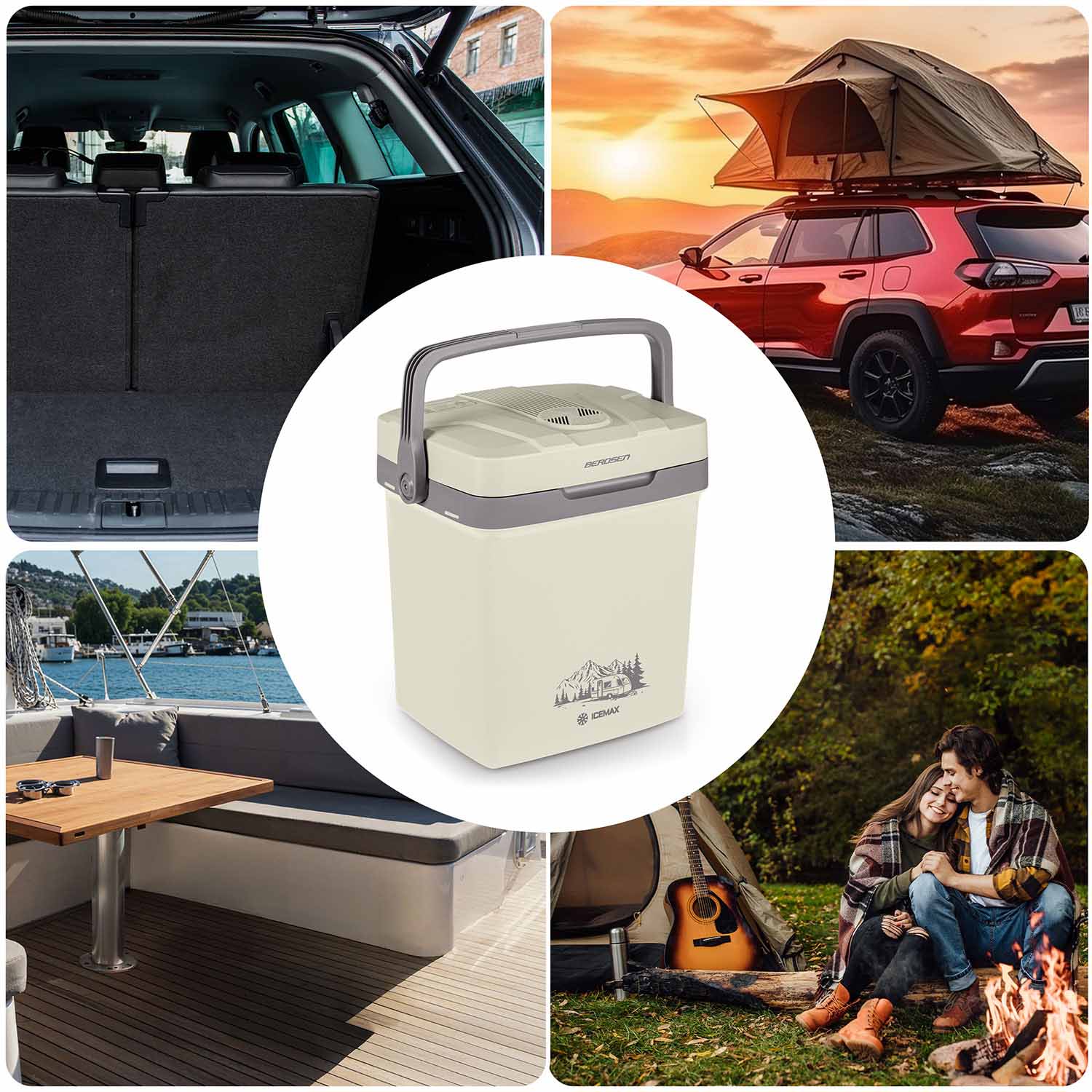 Berdsen Icemax 26 litrų šaldytuvas ECO režimas - kreminis