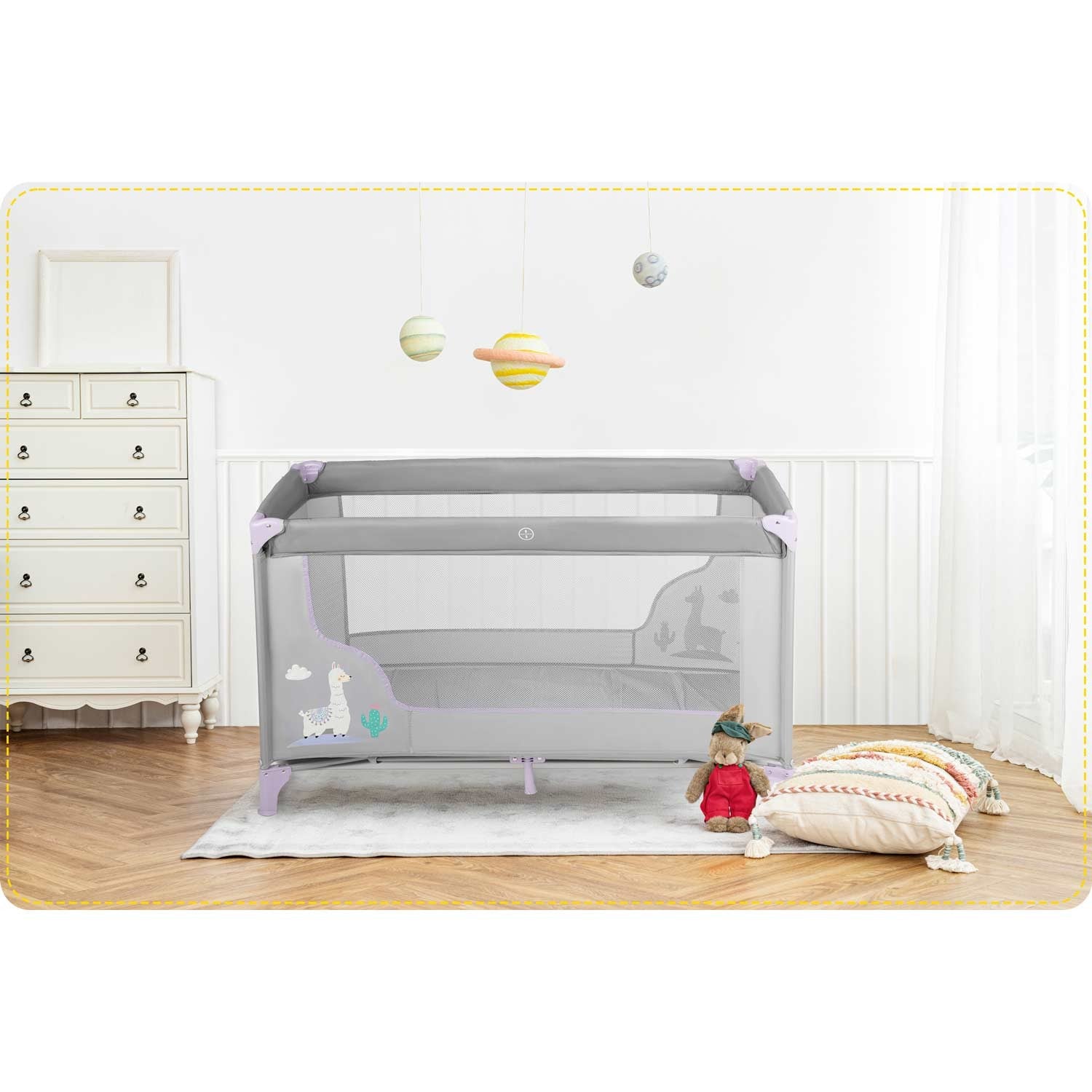 Turistų lovelė 125 x 65 x 78 cm RK-240 pilka-lavandinė