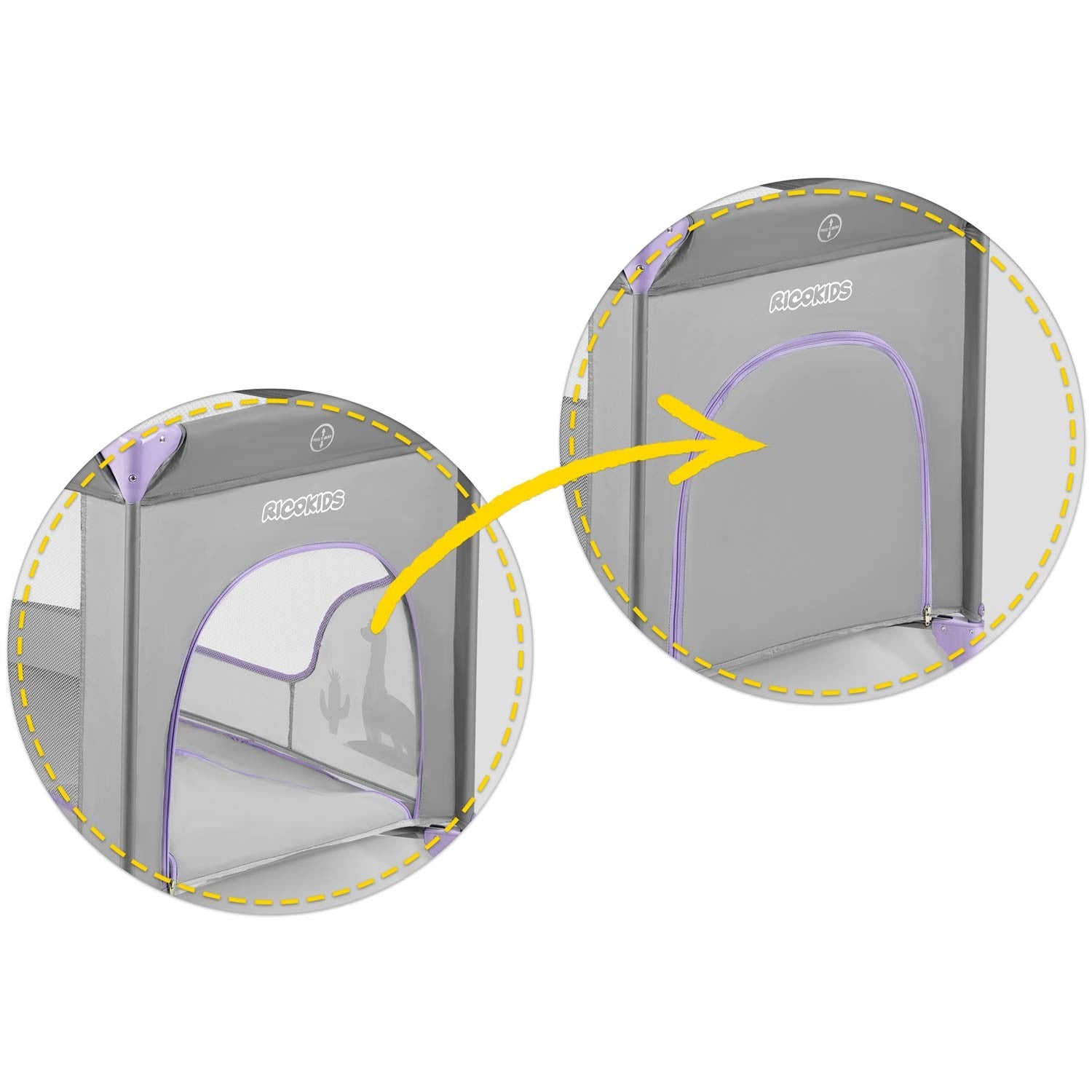 Turistų lovelė 125 x 65 x 78 cm RK-240 pilka-lavandinė