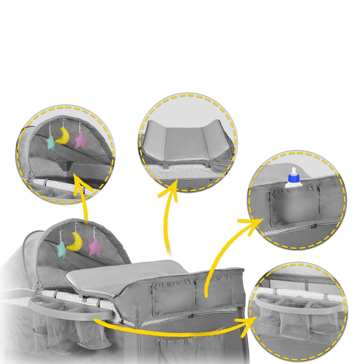 Turistų lovelė 125x65x78cm RK-242 pilka