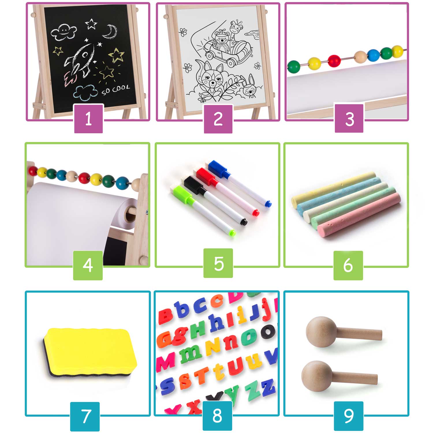 Ricokids magnetinė kreidinė sukimo plokštė