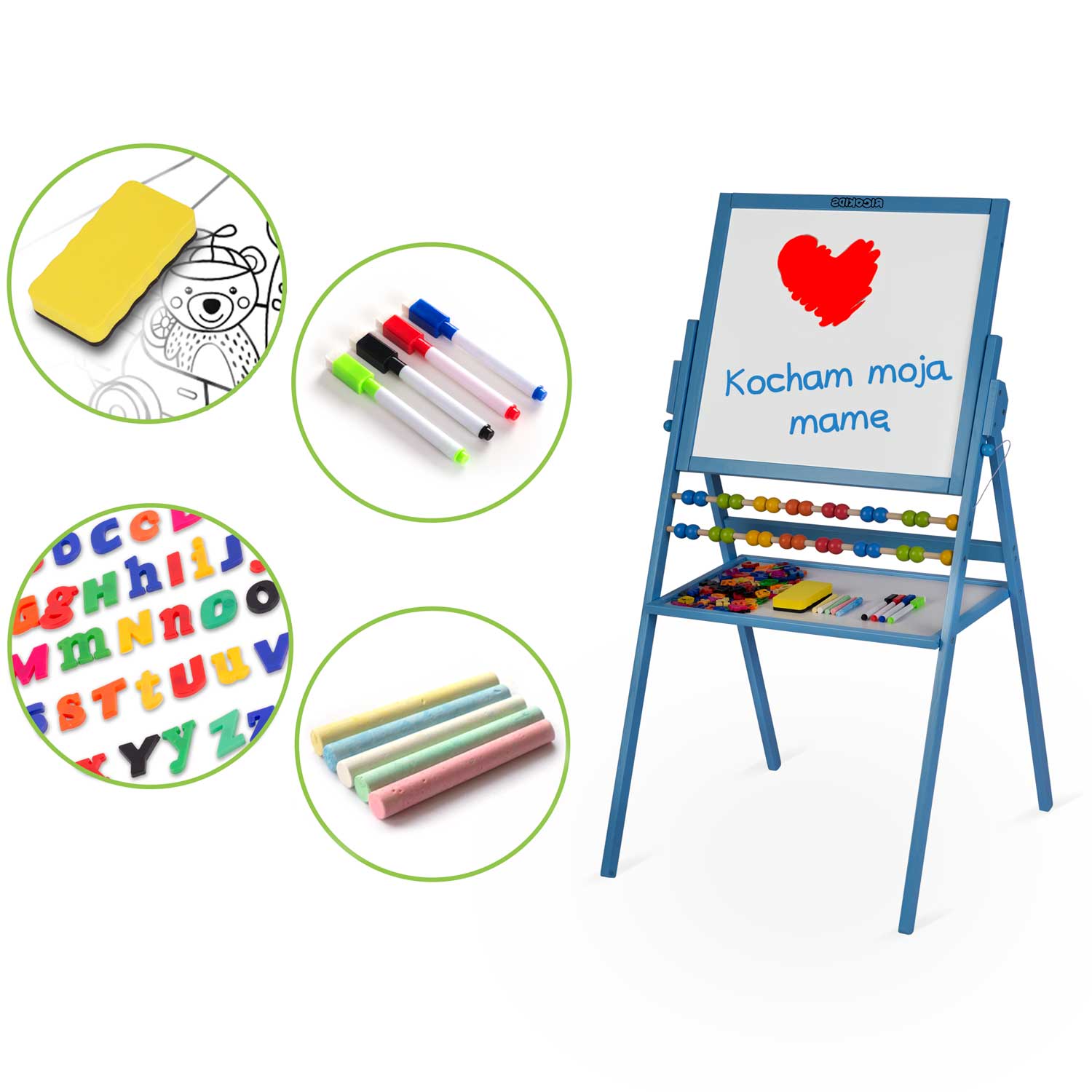 Ricokids magnetinė kreidinio sukimo plokštė - mėlyna