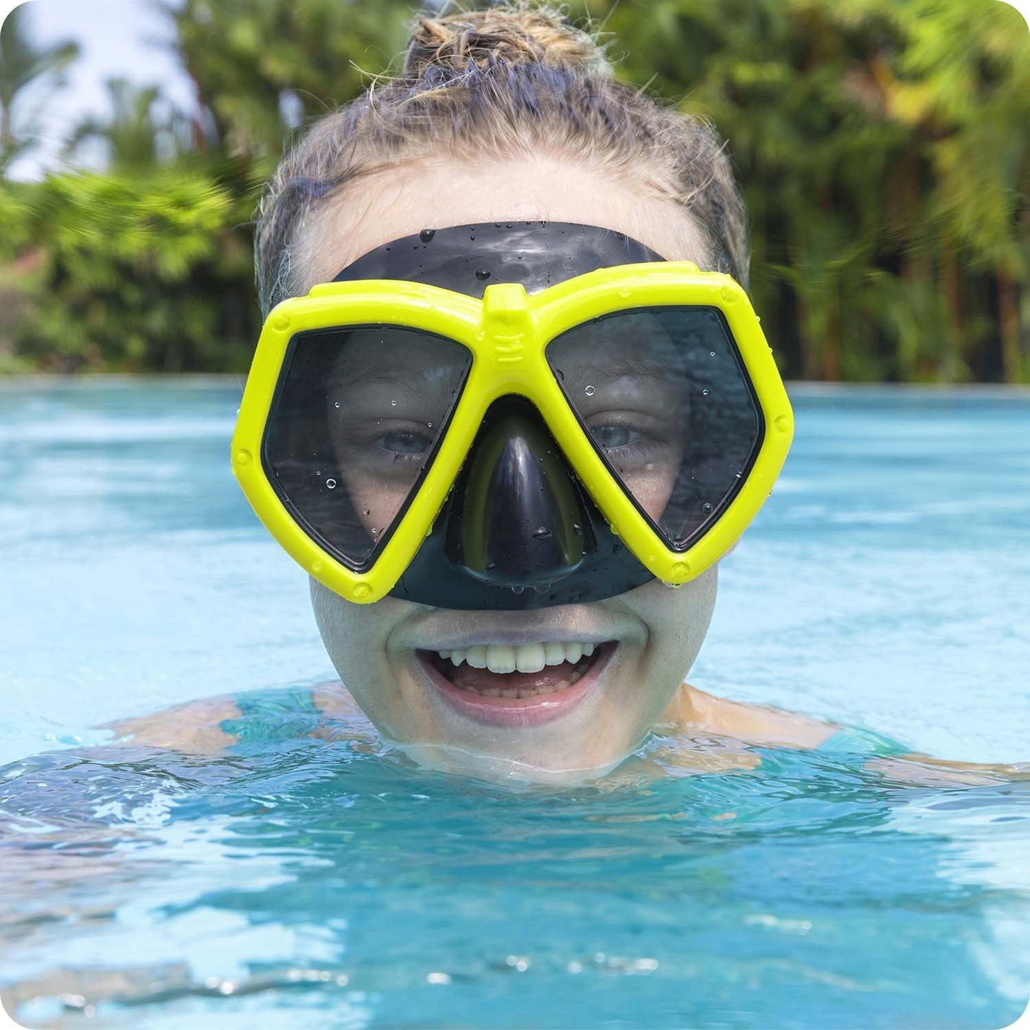 Geltono spalvos Bestway plaukimo kaukė 22040