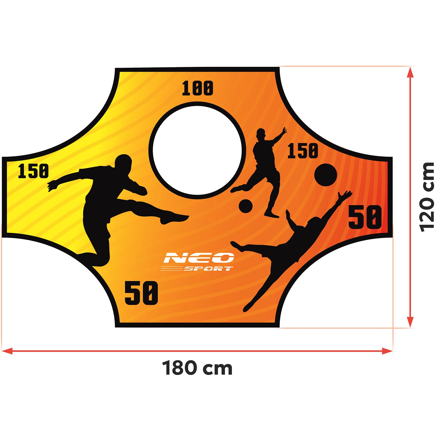 Neo-Sport 180 x 120 cm vartų tinkamumo mata