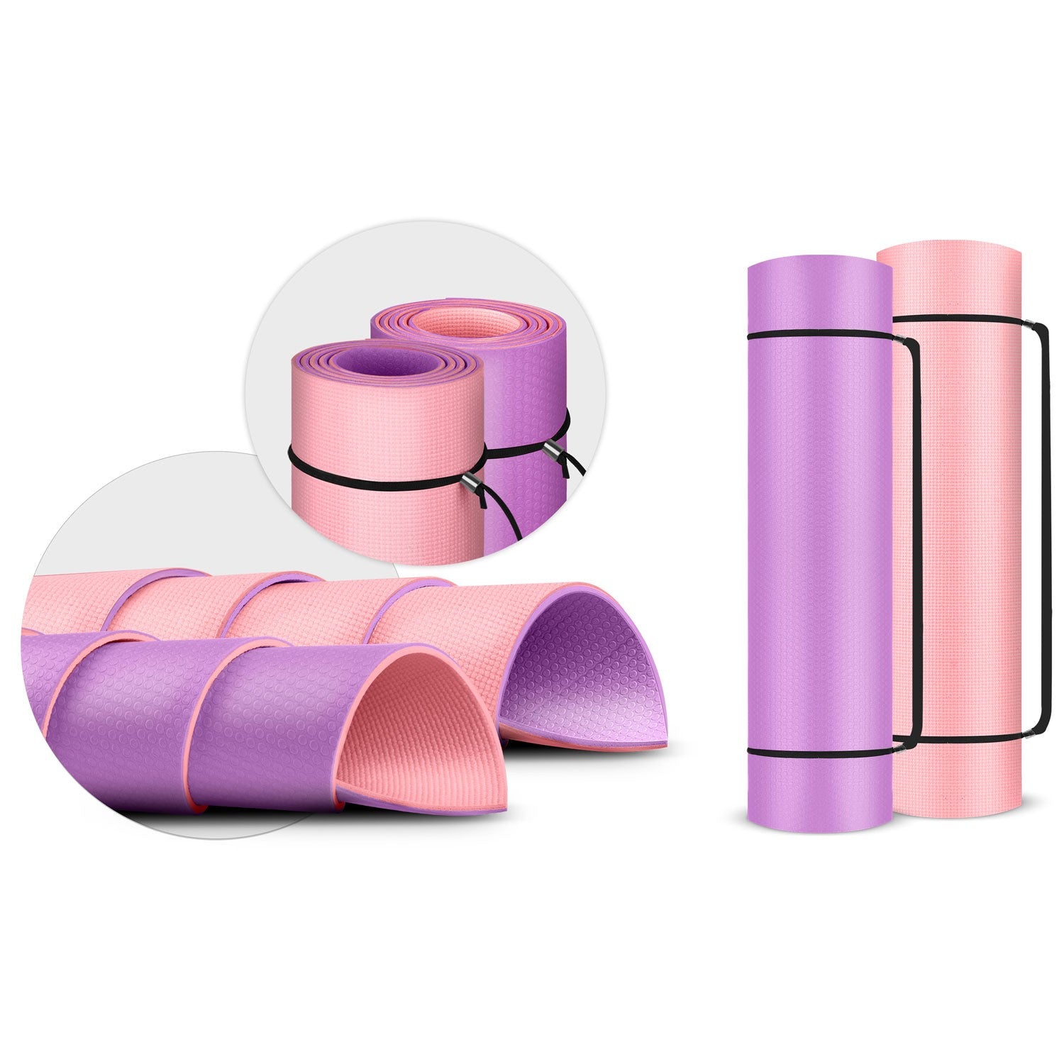 173 x 61 x 0,6 cm Neo-Sport - 19203 violetinė-rožinė treniruoklių čiužinė