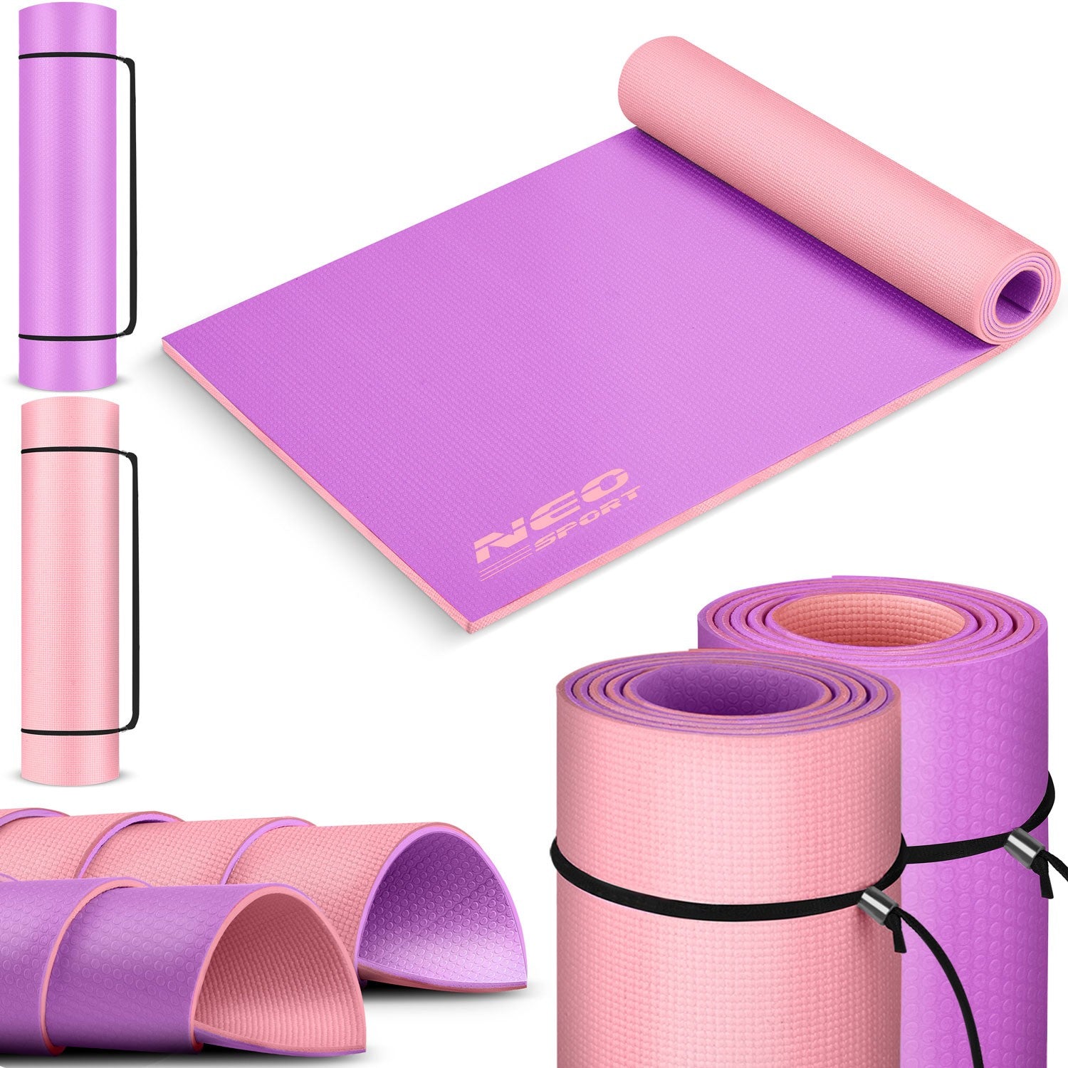 173 x 61 x 0,6 cm Neo-Sport - 19203 violetinė-rožinė treniruoklių čiužinė