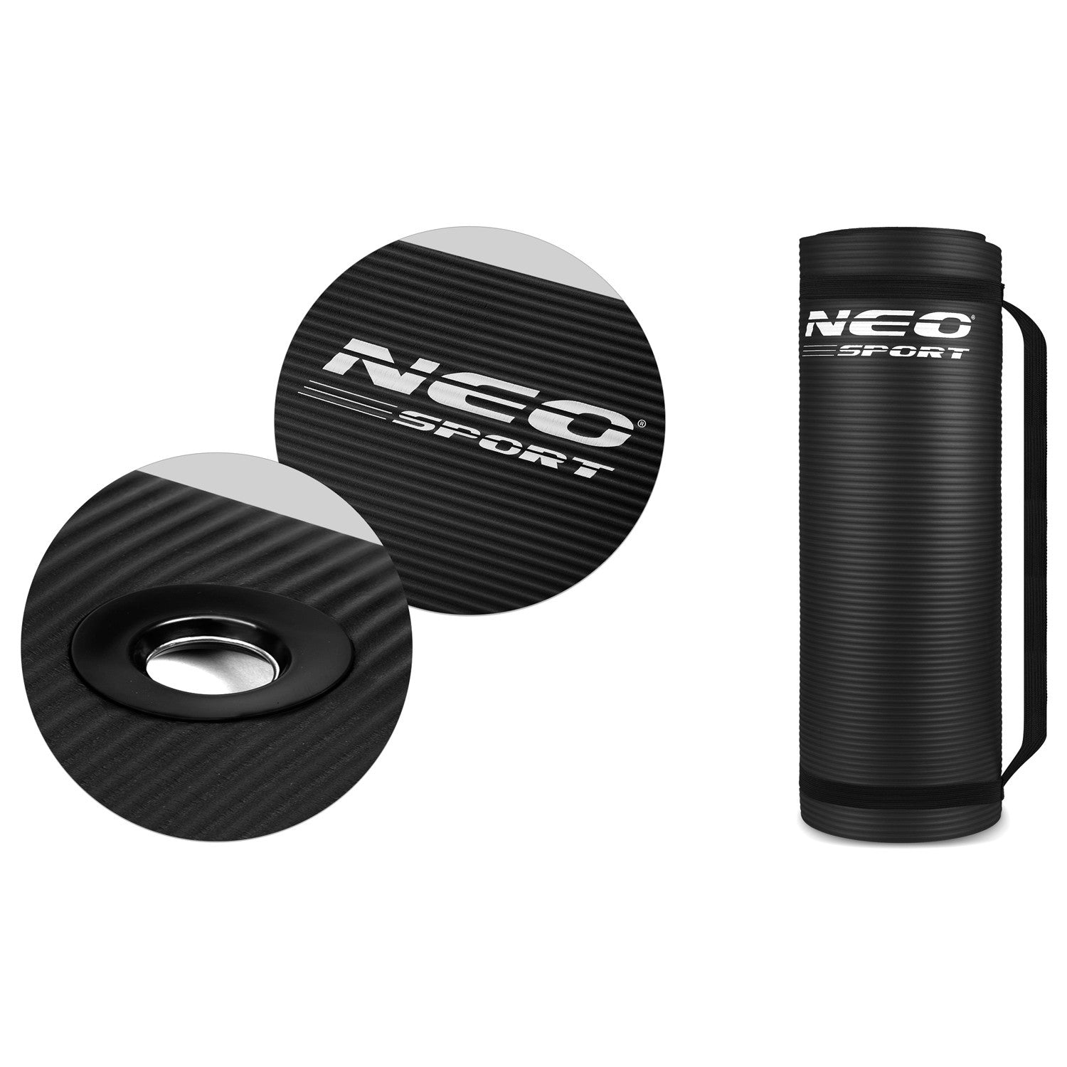 183 x 60 cm storio Neo-Sport - 192000 juodoji treniruočių čiužinė