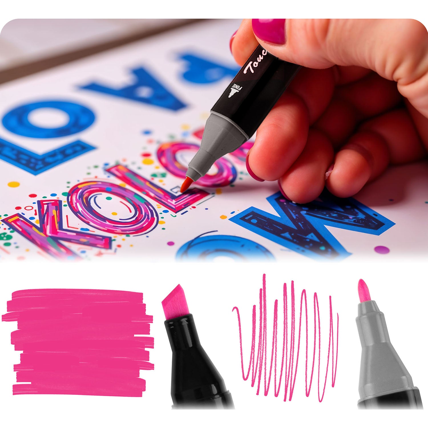 90 x 120 cm dažų mata + alkoholio žymekliai 80 vienetų Ricokids