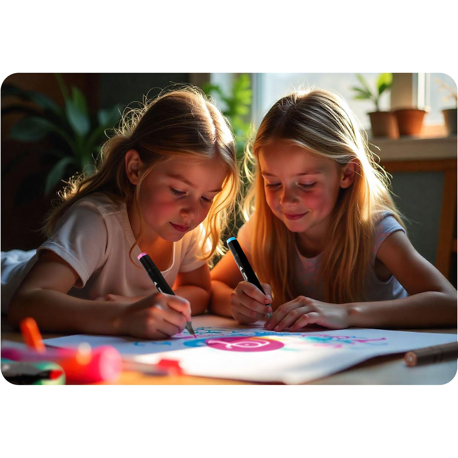 90 x 120 cm dažų mata + alkoholio žymekliai 80 vienetų Ricokids