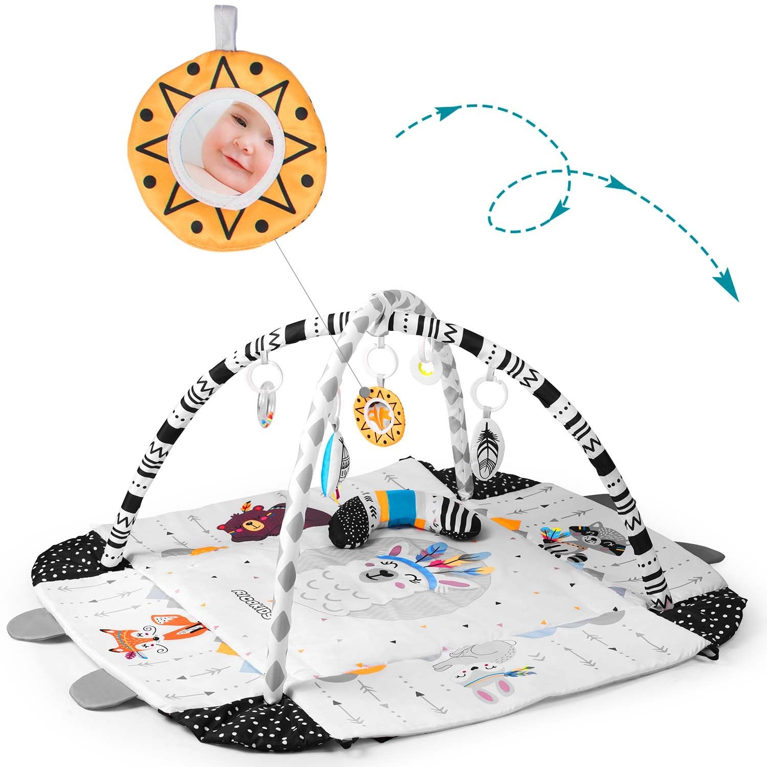 Boho Ricokids 110 x 100 cm interaktyvios edukacinės kilimės