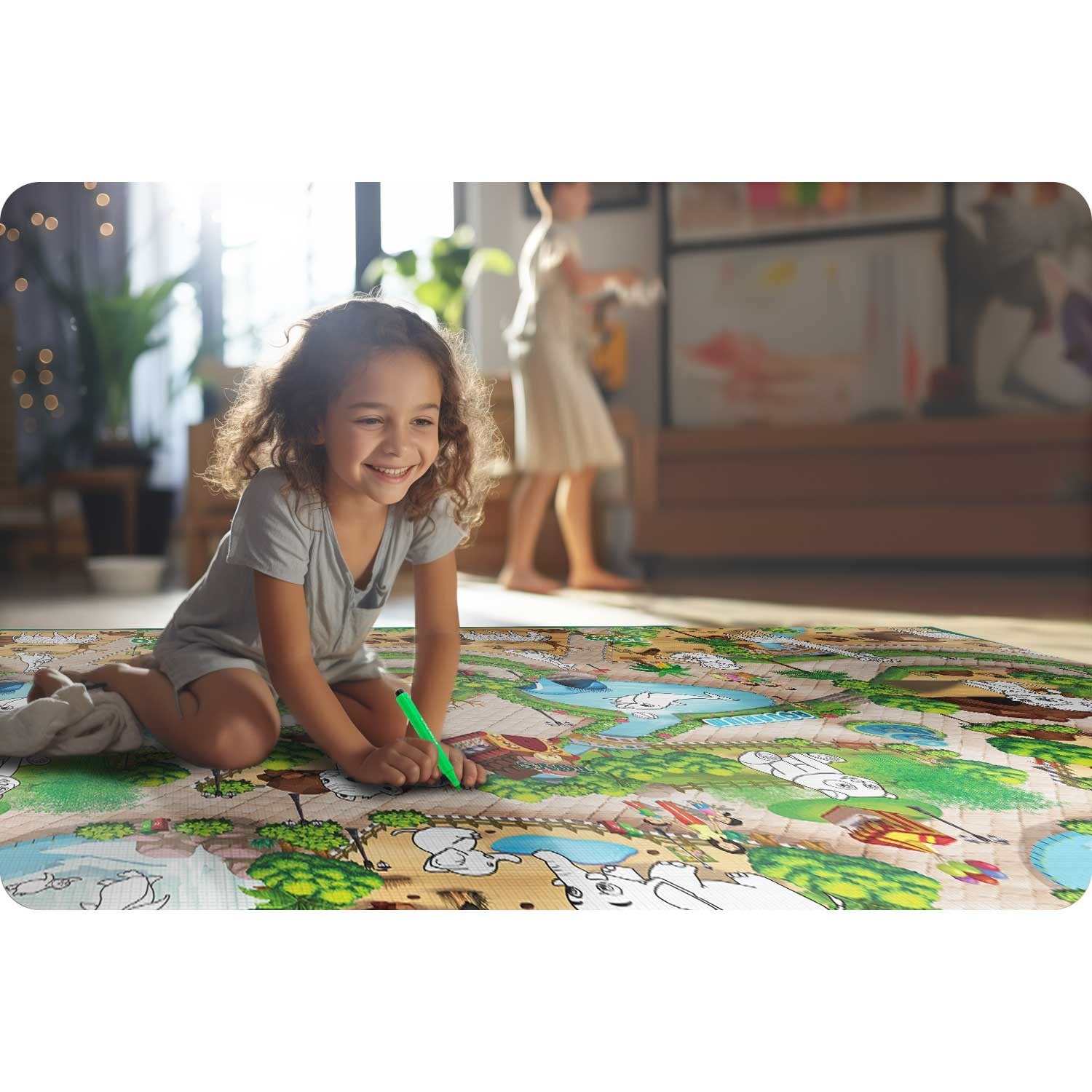 Spalvinimo pelės mata, suvyniota 200 x 120 x 0,3 cm Ricokids RK-343