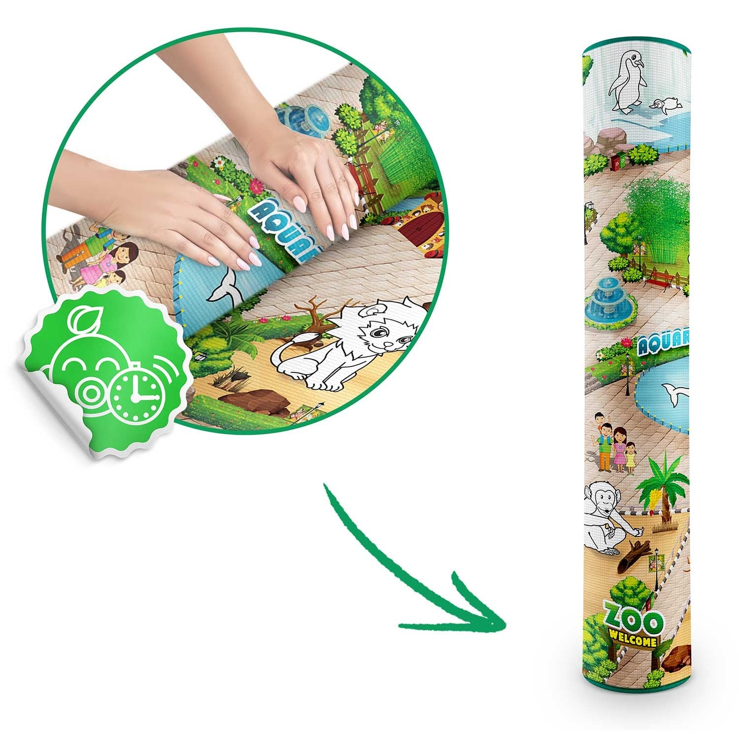 Spalvinimo pelės mata, suvyniota 200 x 120 x 0,3 cm Ricokids RK-343