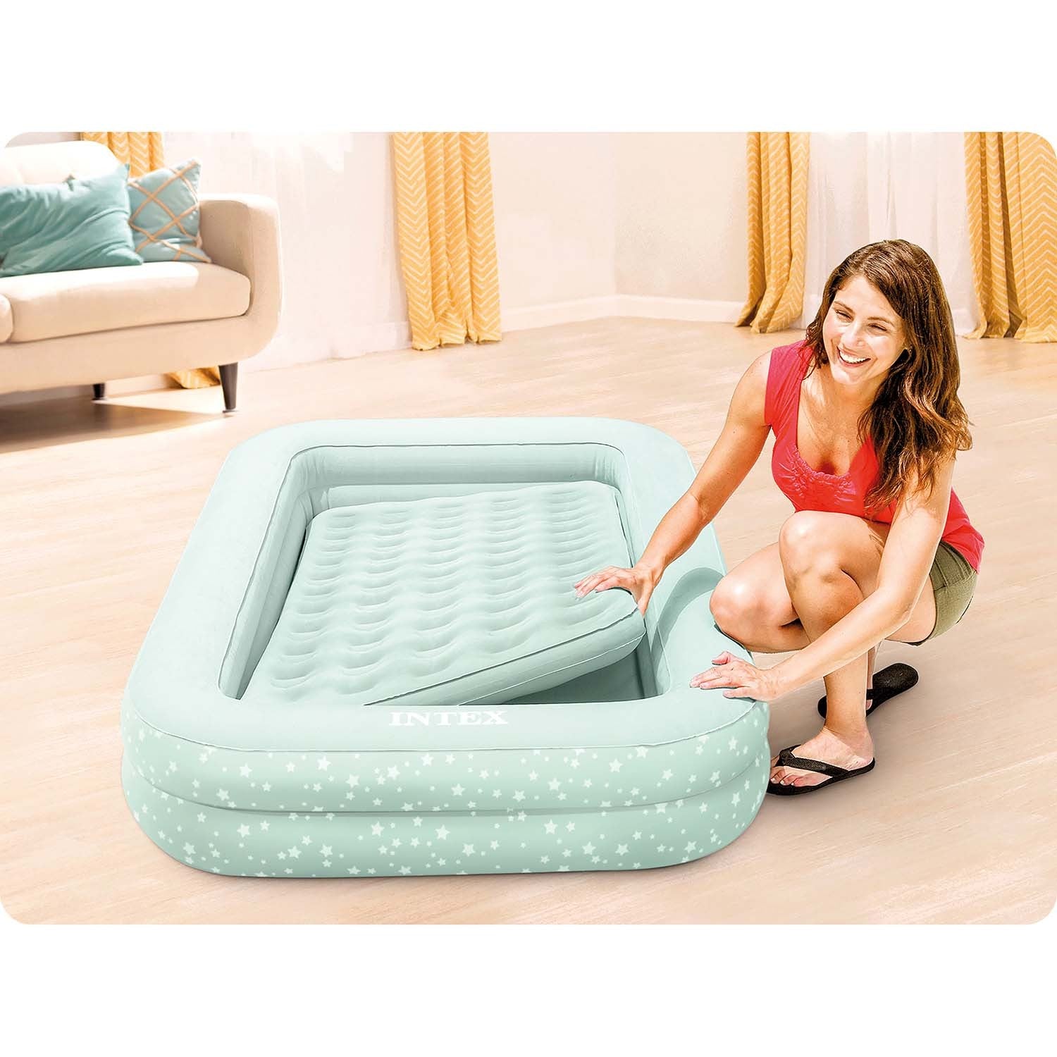 Vaikų 168x107x25 cm INTEX 66810 pučiamoji čiužinė