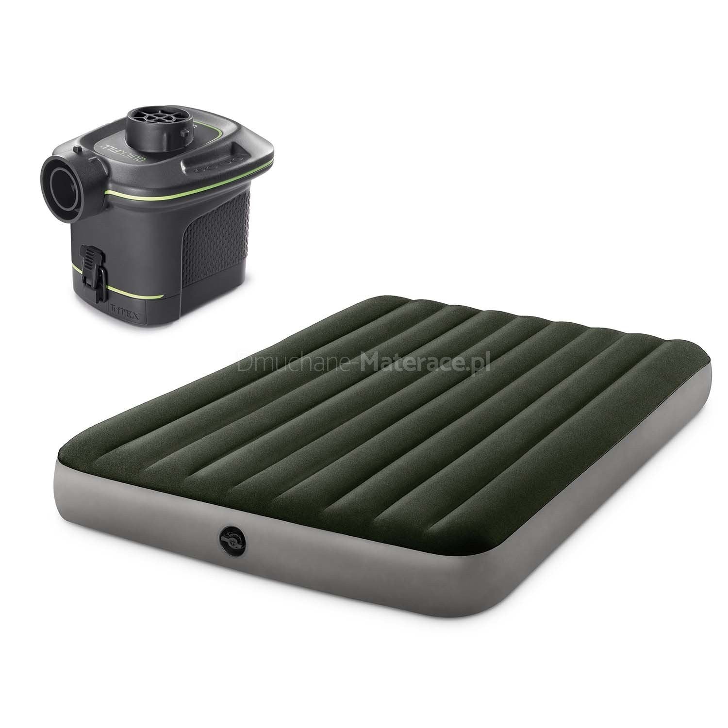 203x152x25 cm pučiamoji čiužinė su INTEX 64779 elektriniu siurbliu