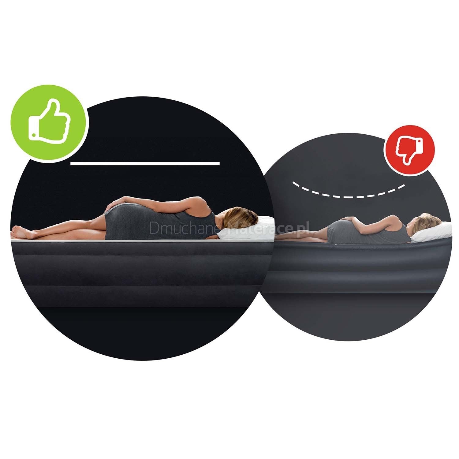 203x152x25 cm pučiamoji čiužinė su INTEX 64779 elektriniu siurbliu