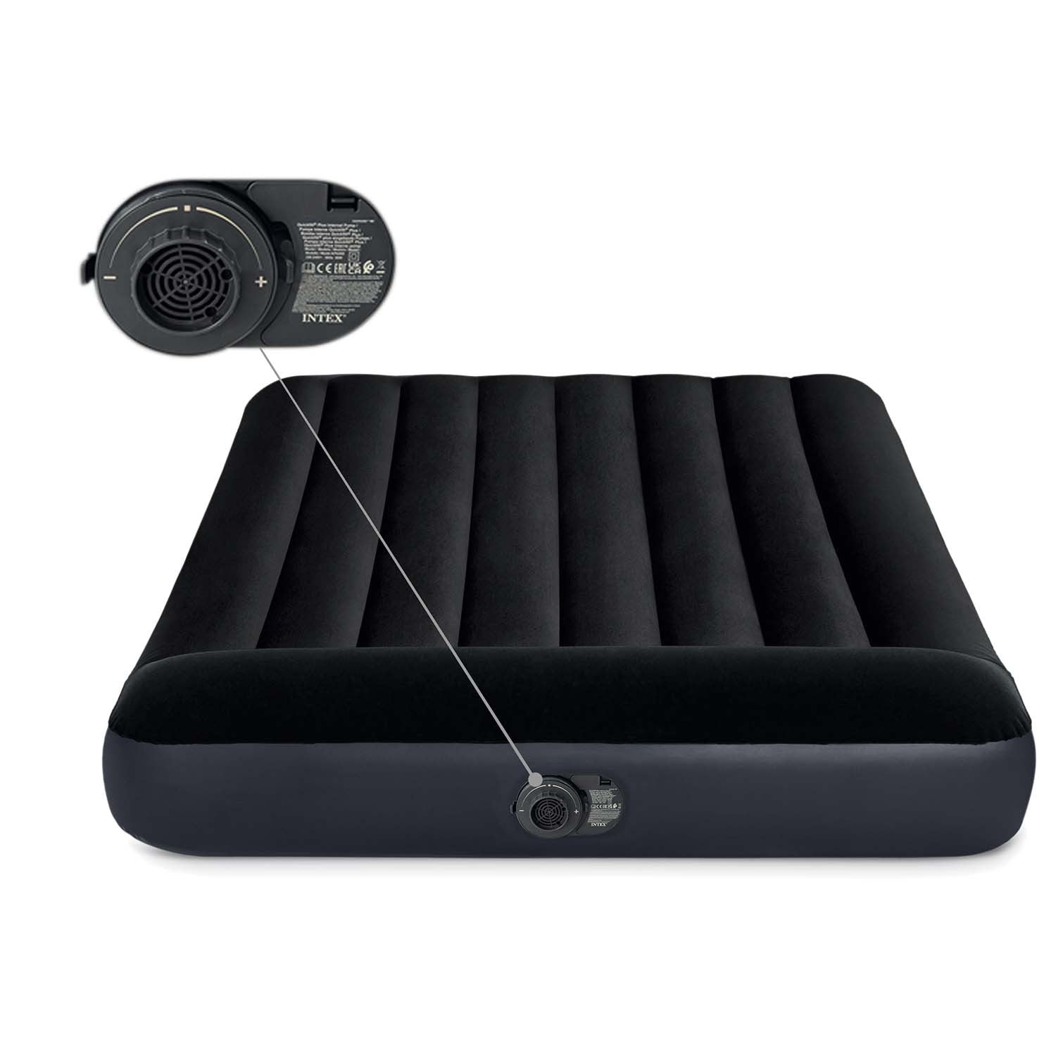 191x137x25 cm pučiamoji čiužinė su įmontuotu INTEX 64148 elektriniu siurbliu