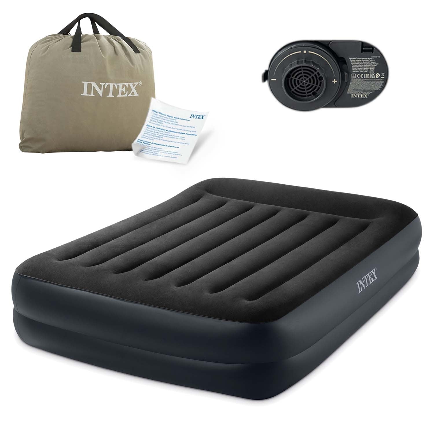 203x152x42 cm pučiamoji čiužinė su įmontuotu INTEX 64124 elektriniu siurbliu