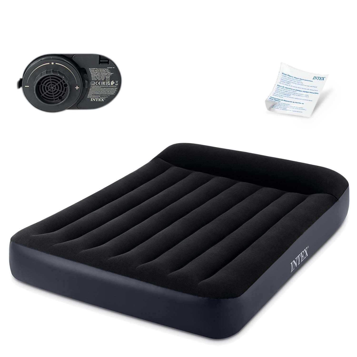 203x152x25 cm pučiamoji čiužinė su įmontuotu INTEX 64150 elektriniu siurbliu