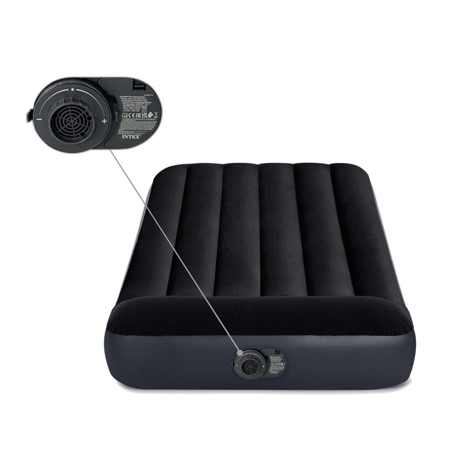 191x99x25 cm pučiamoji čiužinė su įmontuotu INTEX 64146ND elektriniu siurbliu