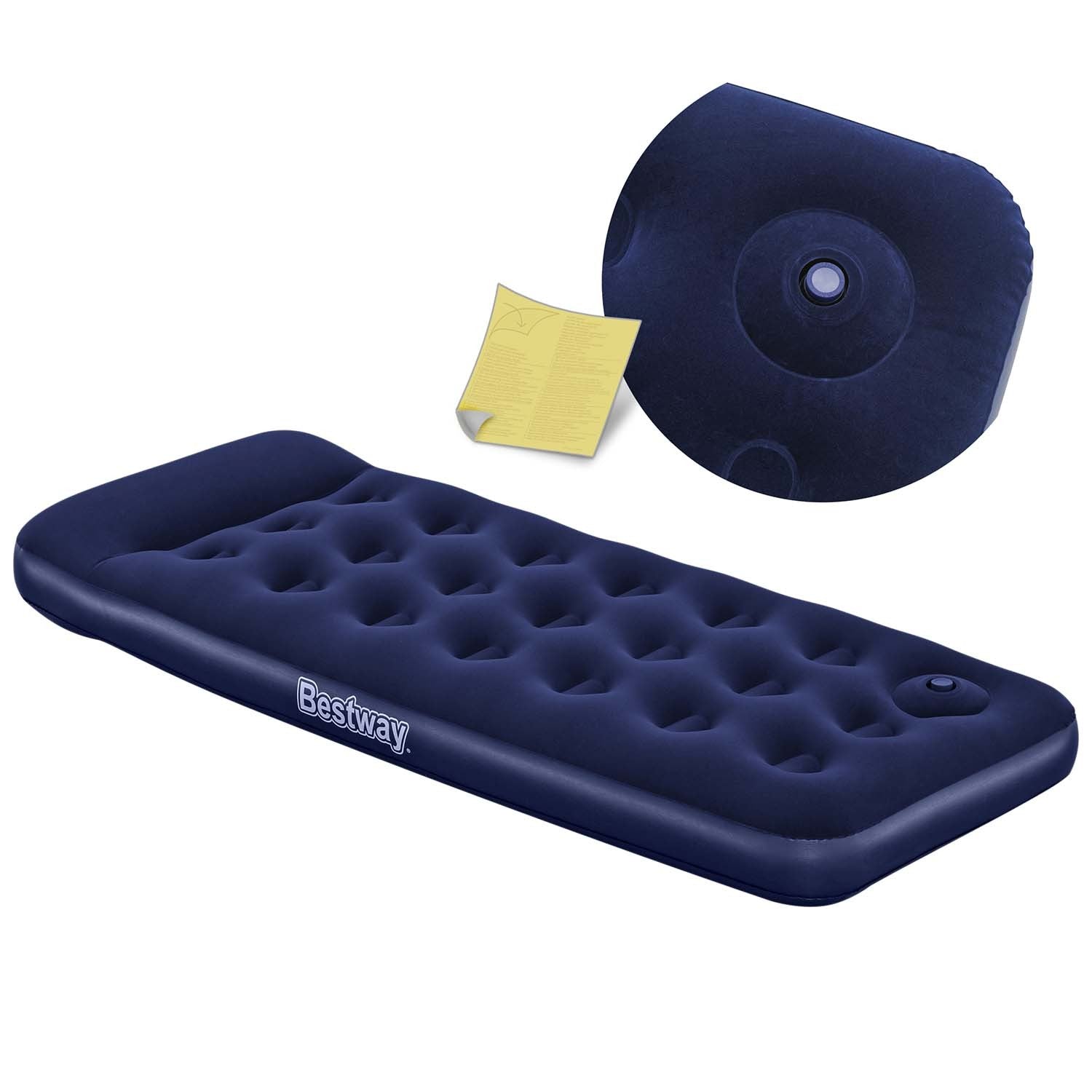 185x76x22 cm pučiamoji čiužinė su įmontuotu kojų siurbliu Bestway 67223