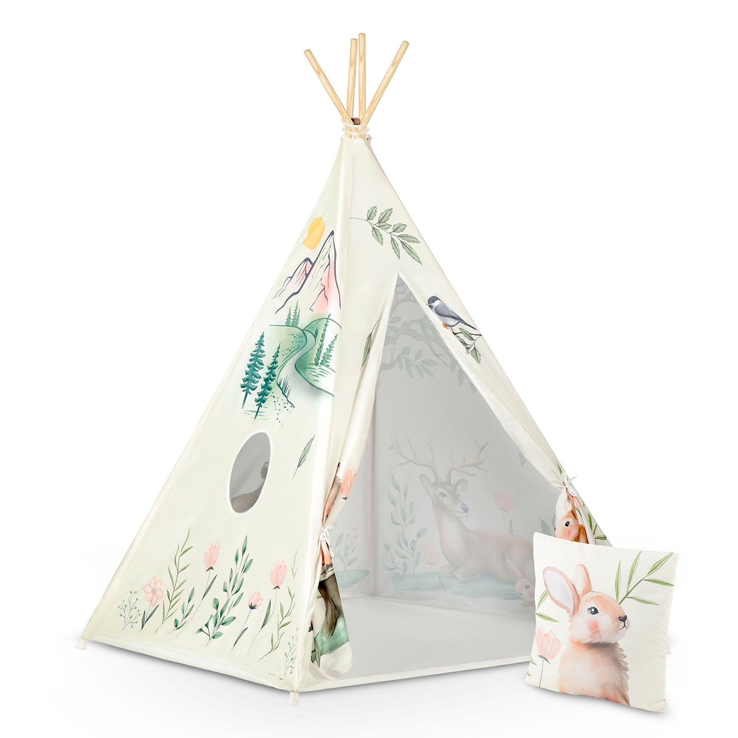 Nukido bežo spalvos tipi vaikų palapinė